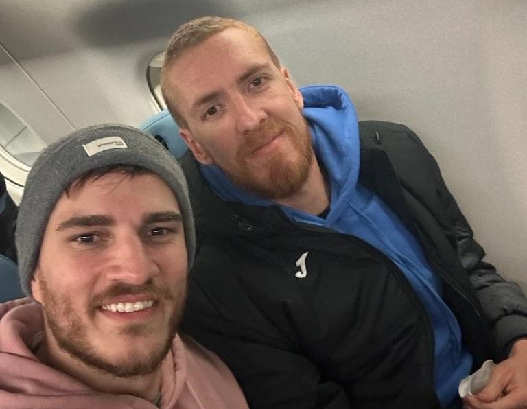 Rudolph Hackbarth y Leo Terçariol, jugadores de Bada Huesca.