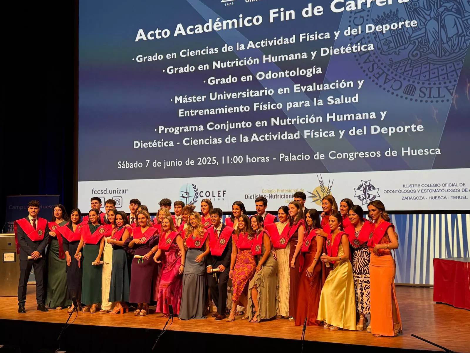 Acto de fin de carrera de la Facultad de Ciencias de la Salud y el Deporte