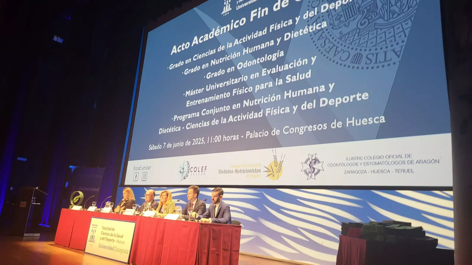 Acto de fin de carrera de la Facultad de Ciencias de la Salud y el Deporte
