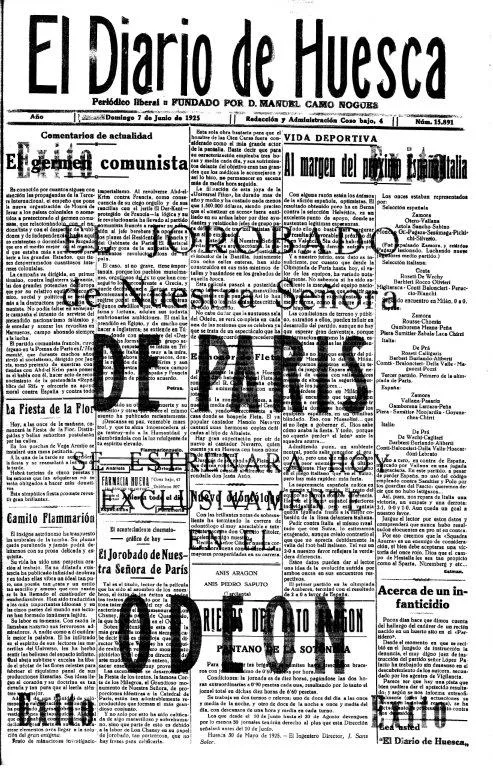El Diario de Huesca, con la Sobreimpresión