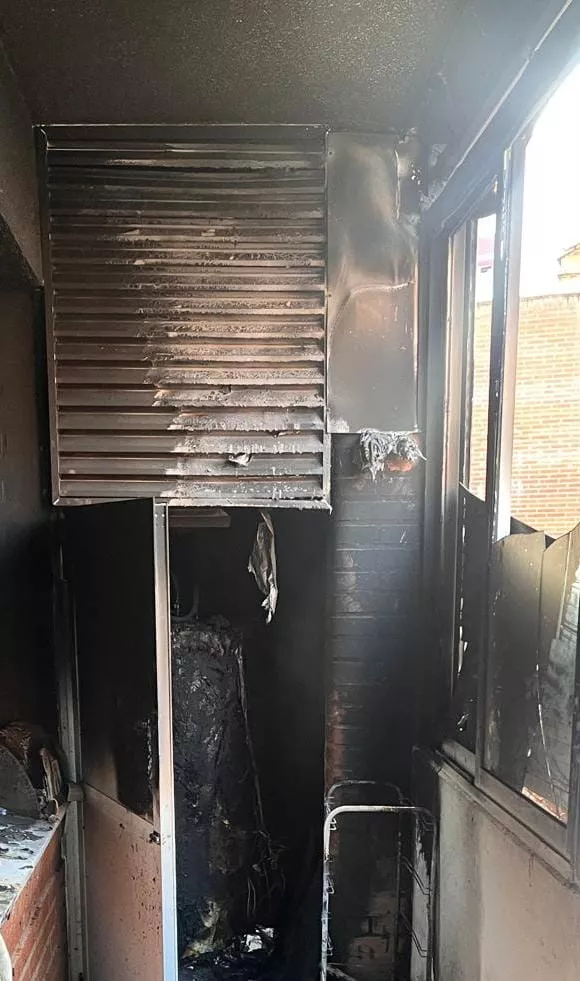 Imagen de la terraza de la casa siniestrada. Imagen de la terraza de la casa siniestrada.