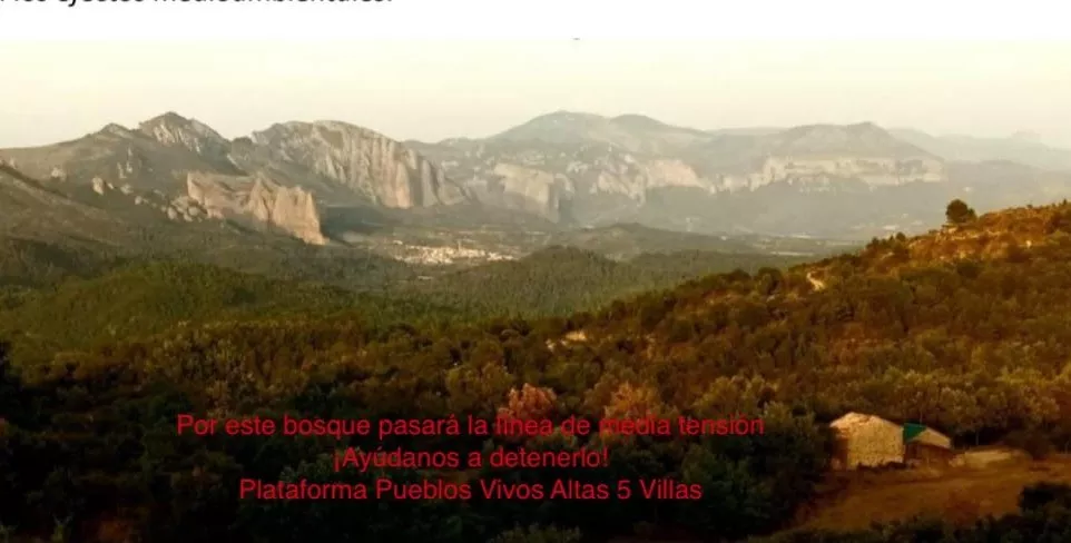 Piden frenar una línea eléctrica entre Agüero y Fuencalderas que amenaza la Sierra de Santo Domingo.