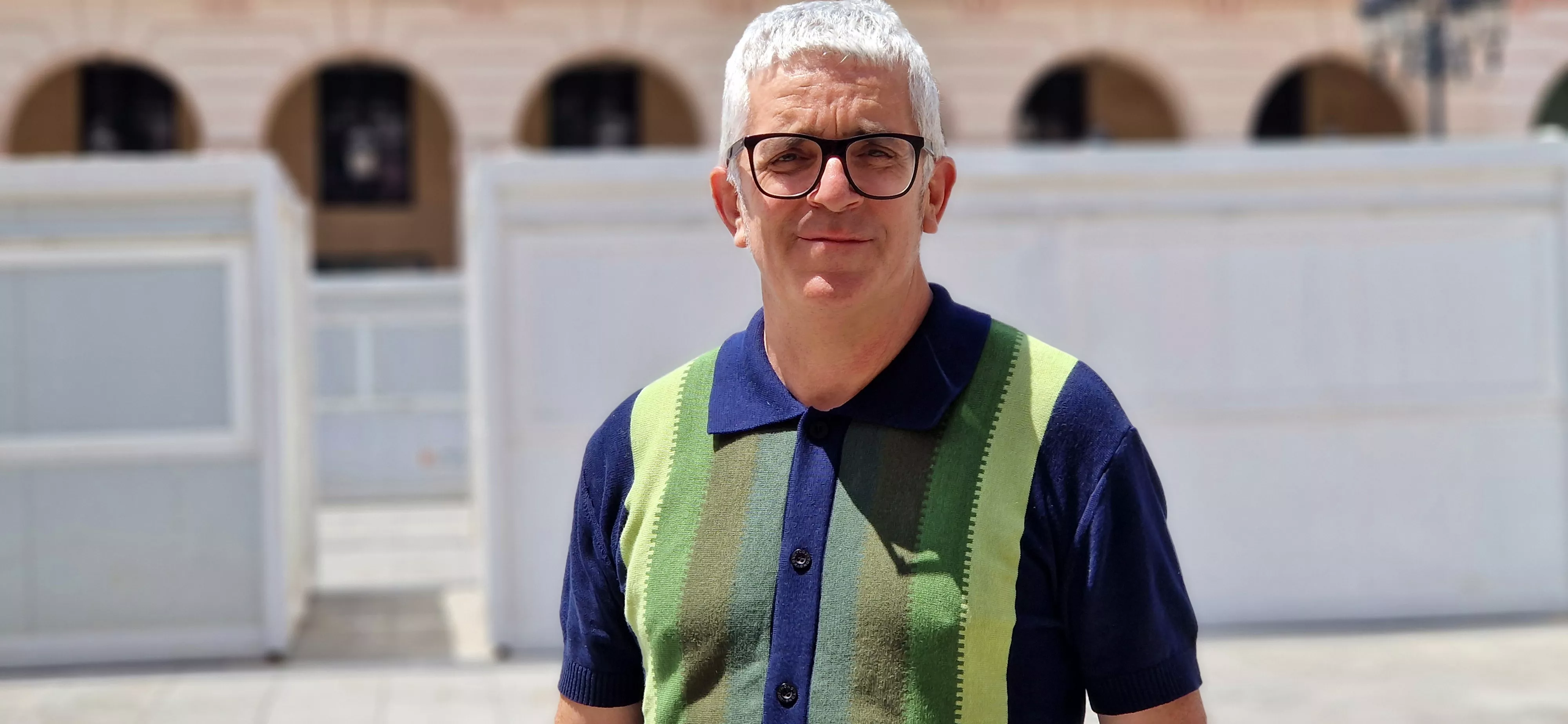 José Alberto Andrés Lacasta, en la plaza López Allué de Huesca. Foto Myriam Martínez José Alberto Andrés Lacasta, en la plaza López Allué de Huesca. Foto Myriam Martínez