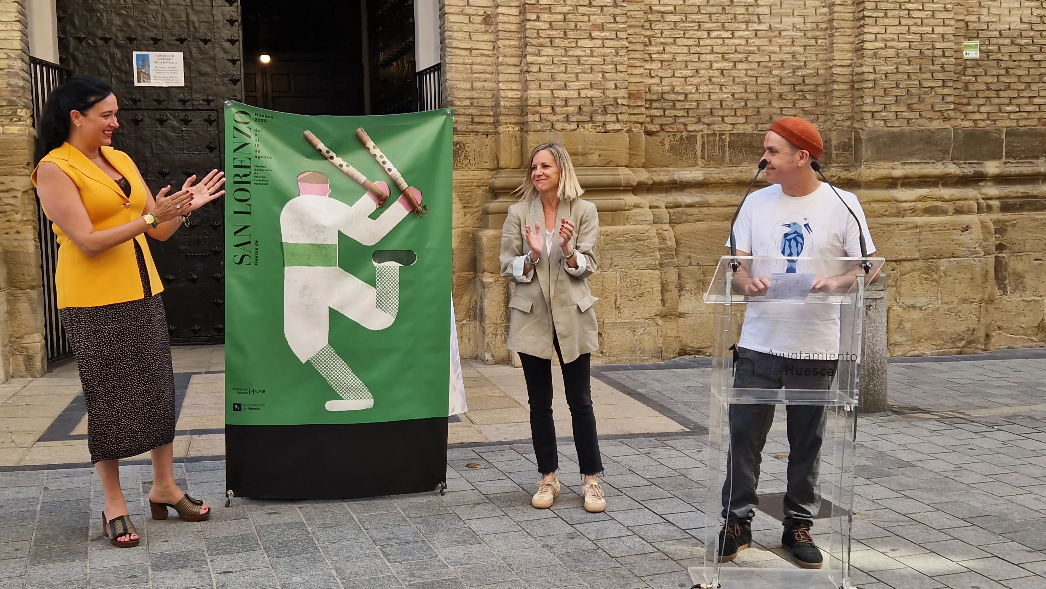 Presentación del cartel de San Lorenzo 2025 obra de Isidro Ferrer. Foto Myriam Martínez