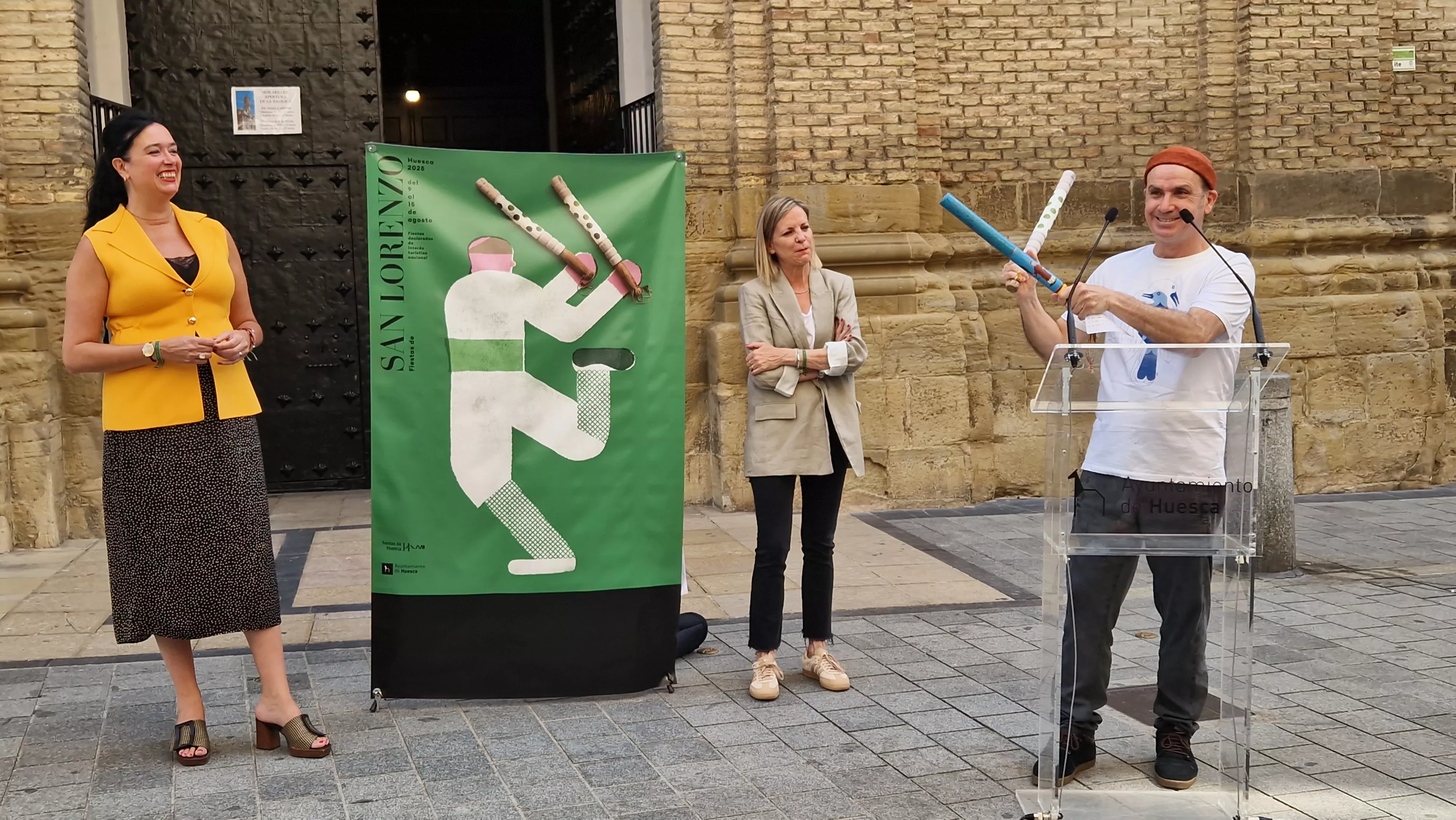 Presentación del cartel de San Lorenzo 2025 obra de Isidro Ferrer. Foto Myriam Martínez