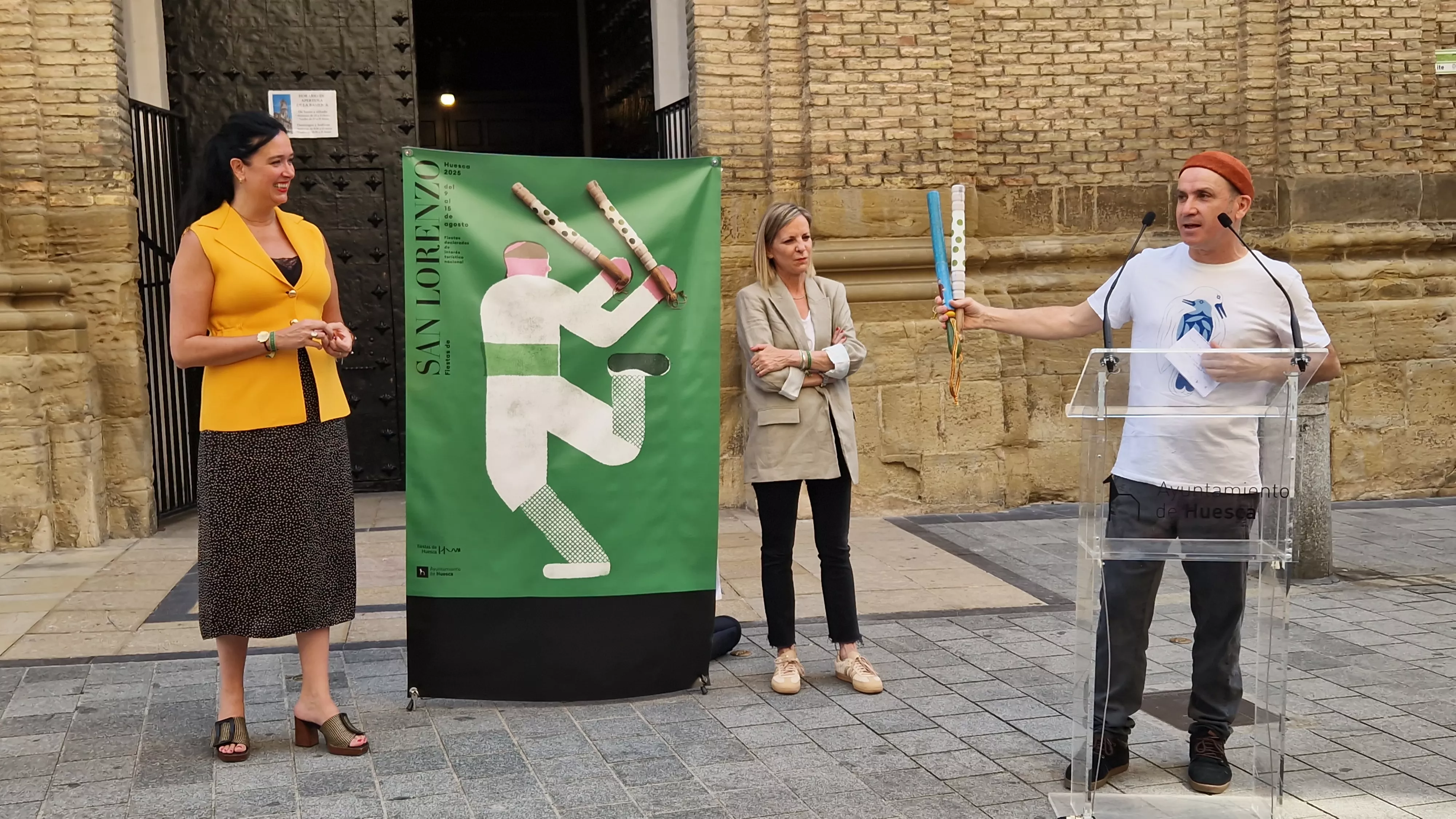 Presentación del cartel de San Lorenzo 2025 obra de Isidro Ferrer. Foto Myriam Martínez