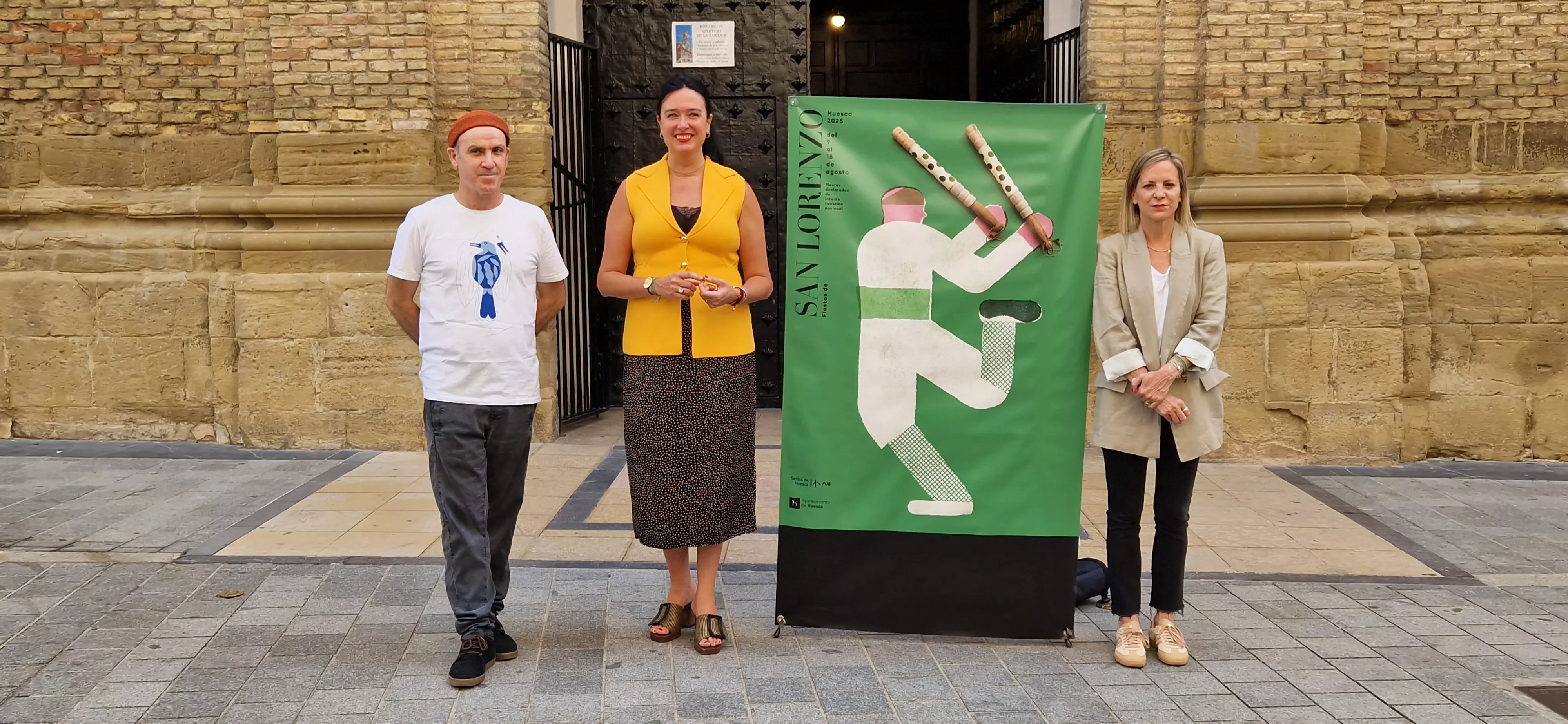 Presentación del cartel de San Lorenzo 2025 obra de Isidro Ferrer. Foto Myriam Martínez