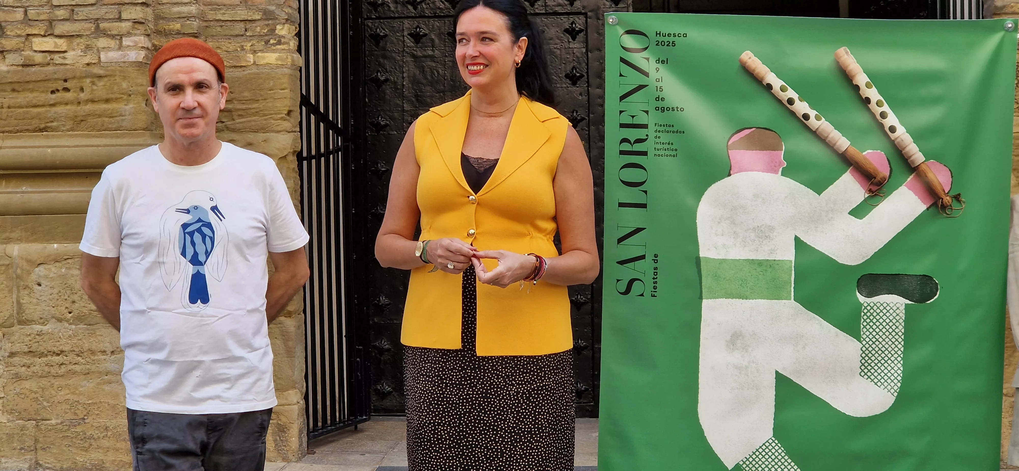 Presentación del cartel de San Lorenzo 2025 obra de Isidro Ferrer. Foto Myriam Martínez