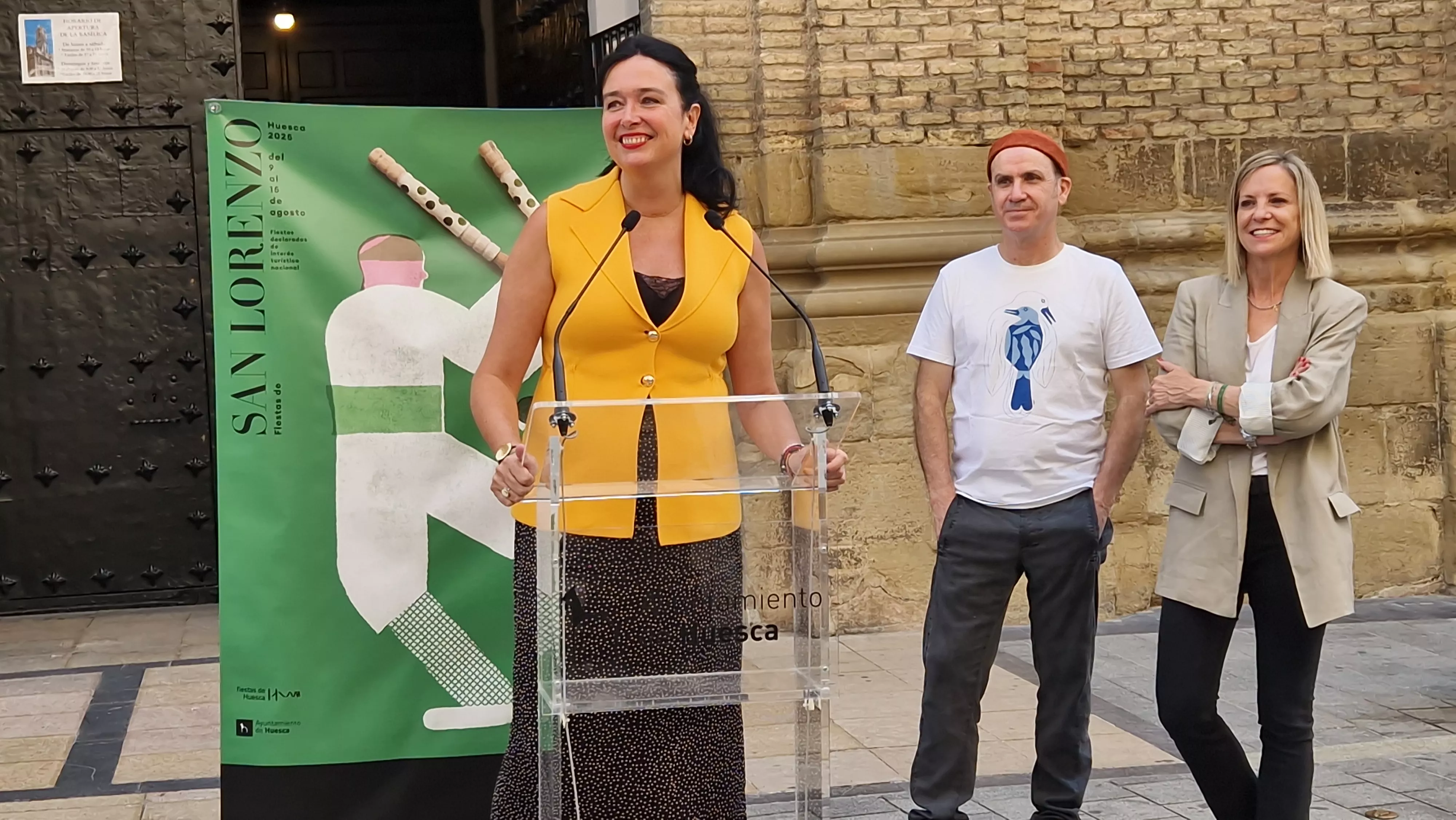 Presentación del cartel de San Lorenzo 2025 obra de Isidro Ferrer. Foto Myriam Martínez