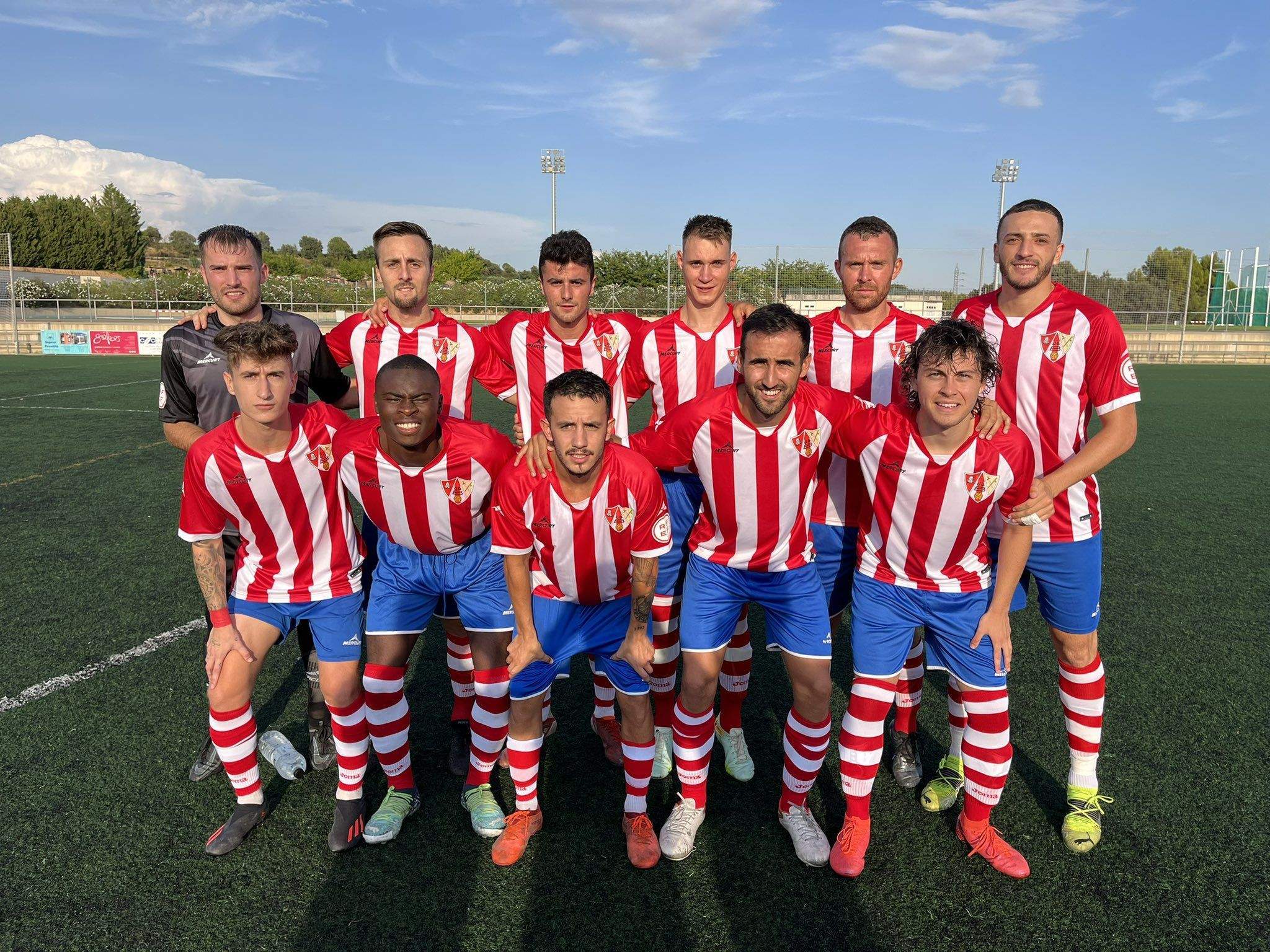 Once del Barbastro en su victoria ante el Lleida B el pasado sábado. Foto: UD Barbastro