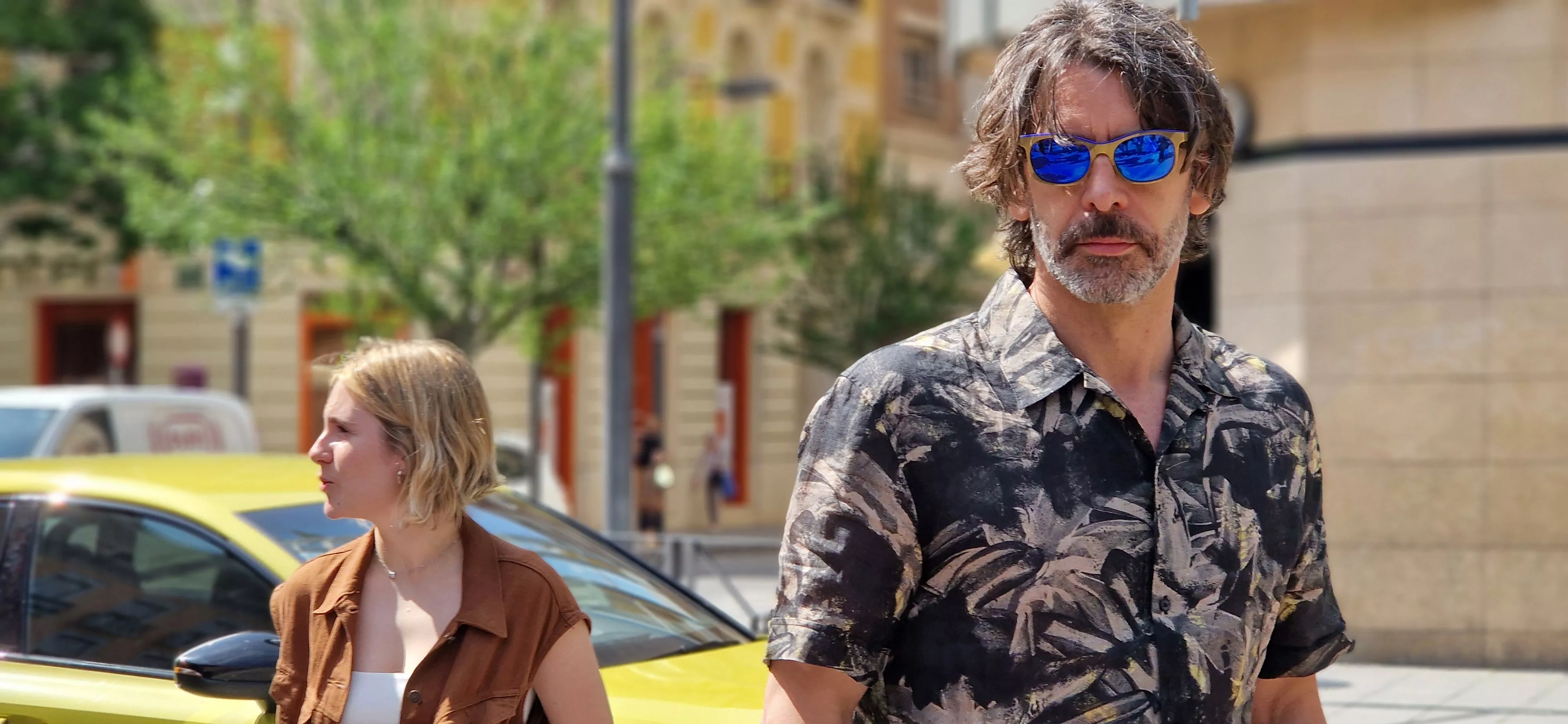 Equipo de "Parecido a un asesinato" en Huesca. Foto Myriam Martínez