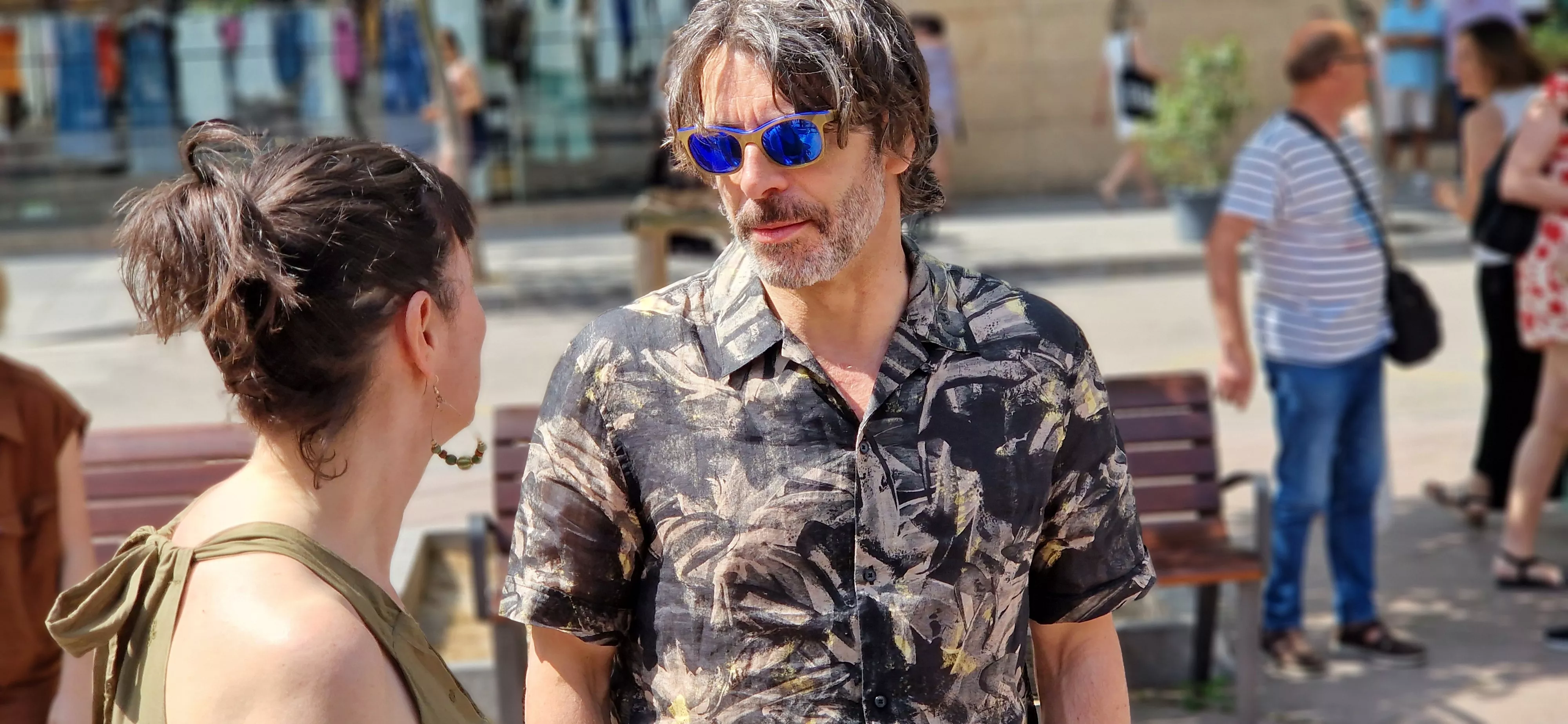 Equipo de "Parecido a un asesinato" en Huesca. Foto Myriam Martínez