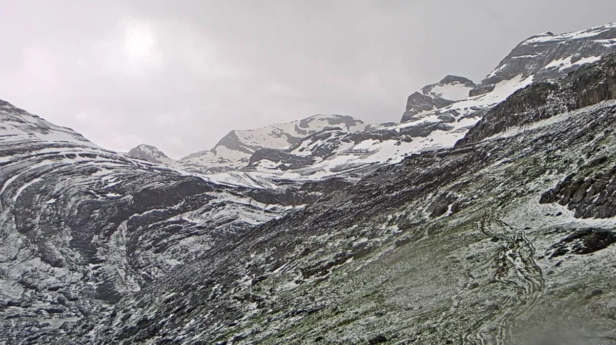 Granizada registrada esta semana en la zona del refugio de Góriz.