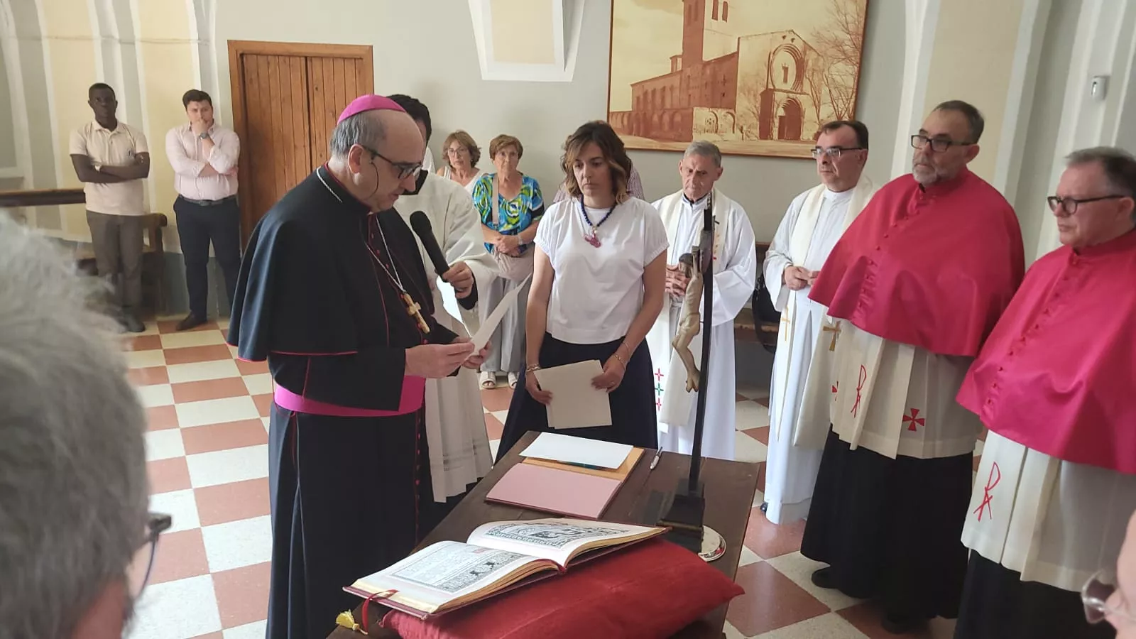Profesión de fe y juramento de fidelidad del padre Pedro Aguado Cuesta en el Santuario de Salas y de la Huerta