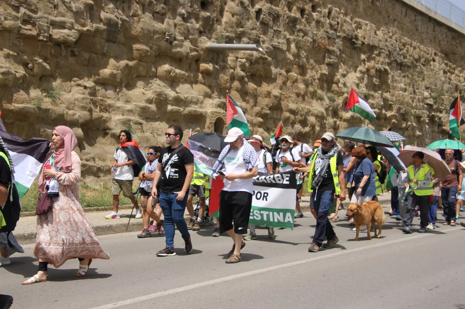 Marcha Nueno-Huesca por Palestina. Foto Carlos Neofato