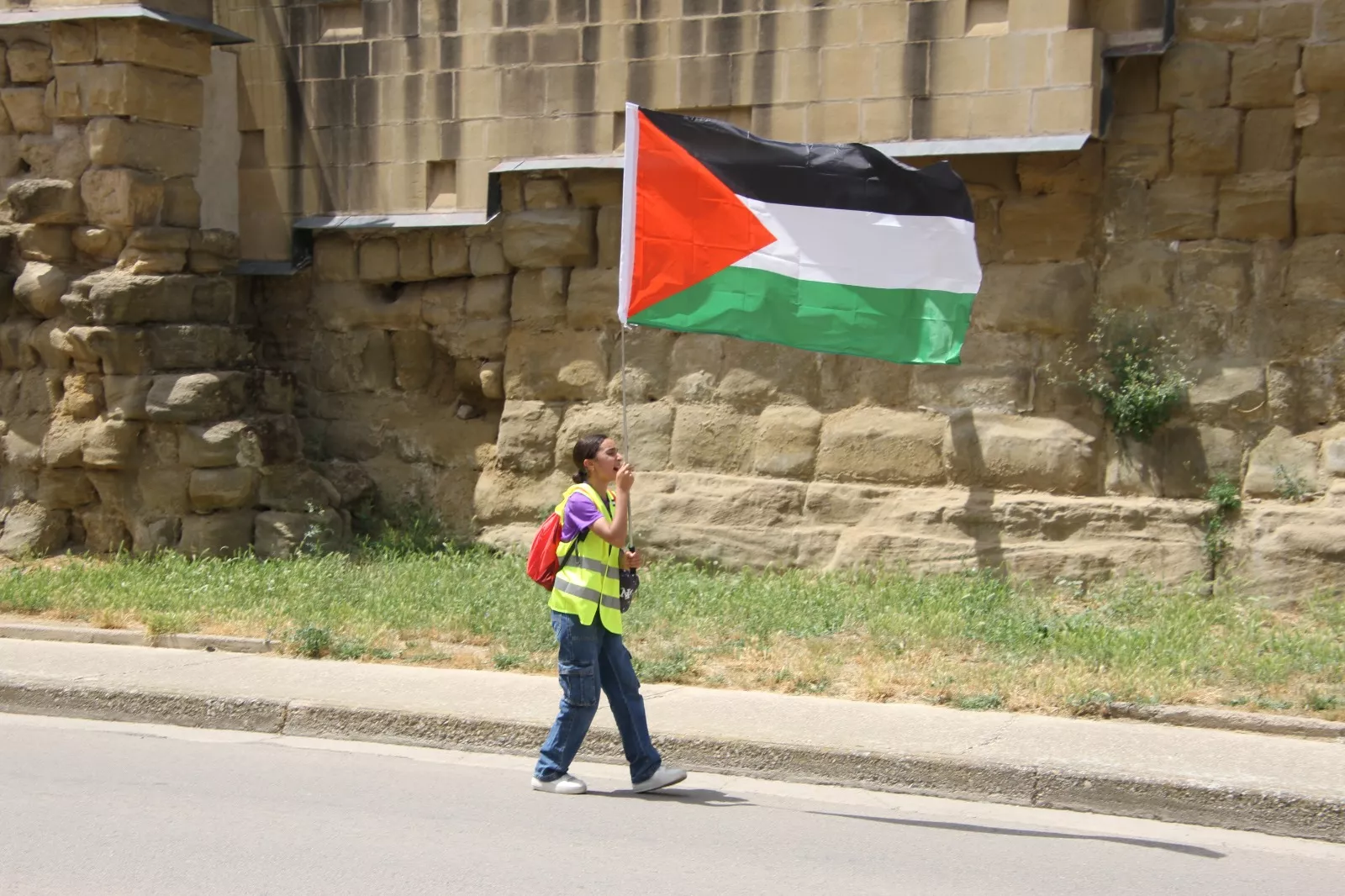 Marcha Nueno-Huesca por Palestina. Foto Carlos Neofato