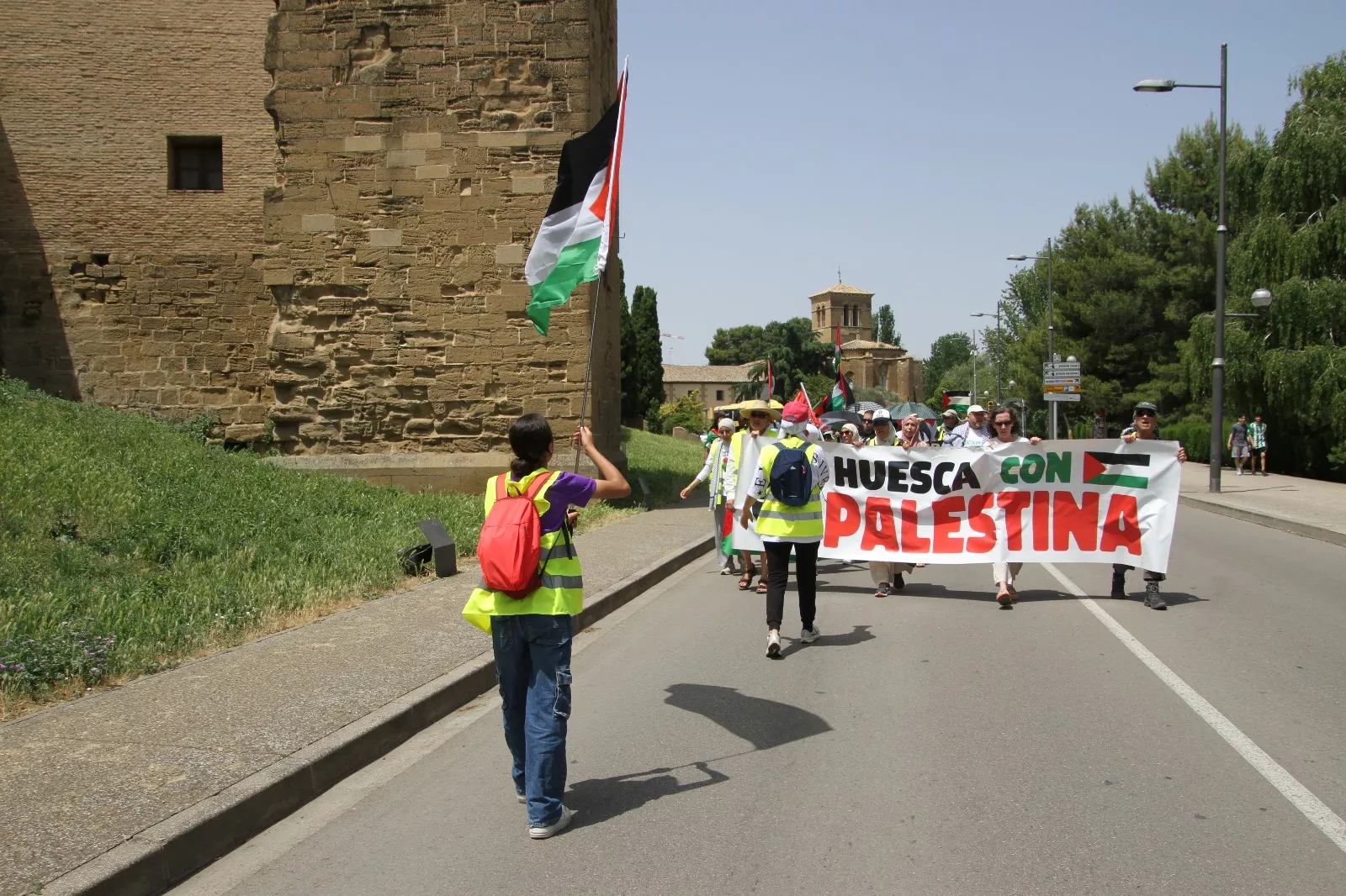 Marcha Nueno-Huesca por Palestina. Foto Carlos Neofato