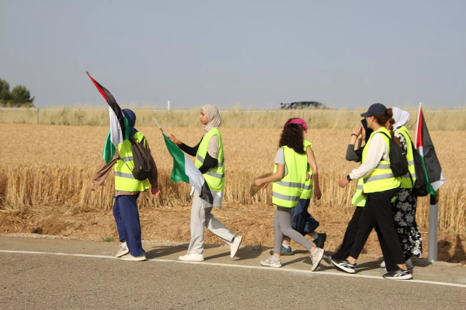Marcha Nueno-Huesca por Palestina. Foto Carlos Neofato