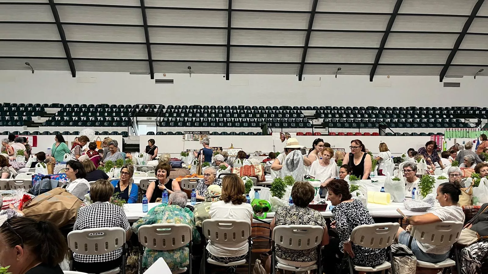 Encuentro de Bolillos Osca en el pabellón de deportes del parque. Foto Mercedes Manterola