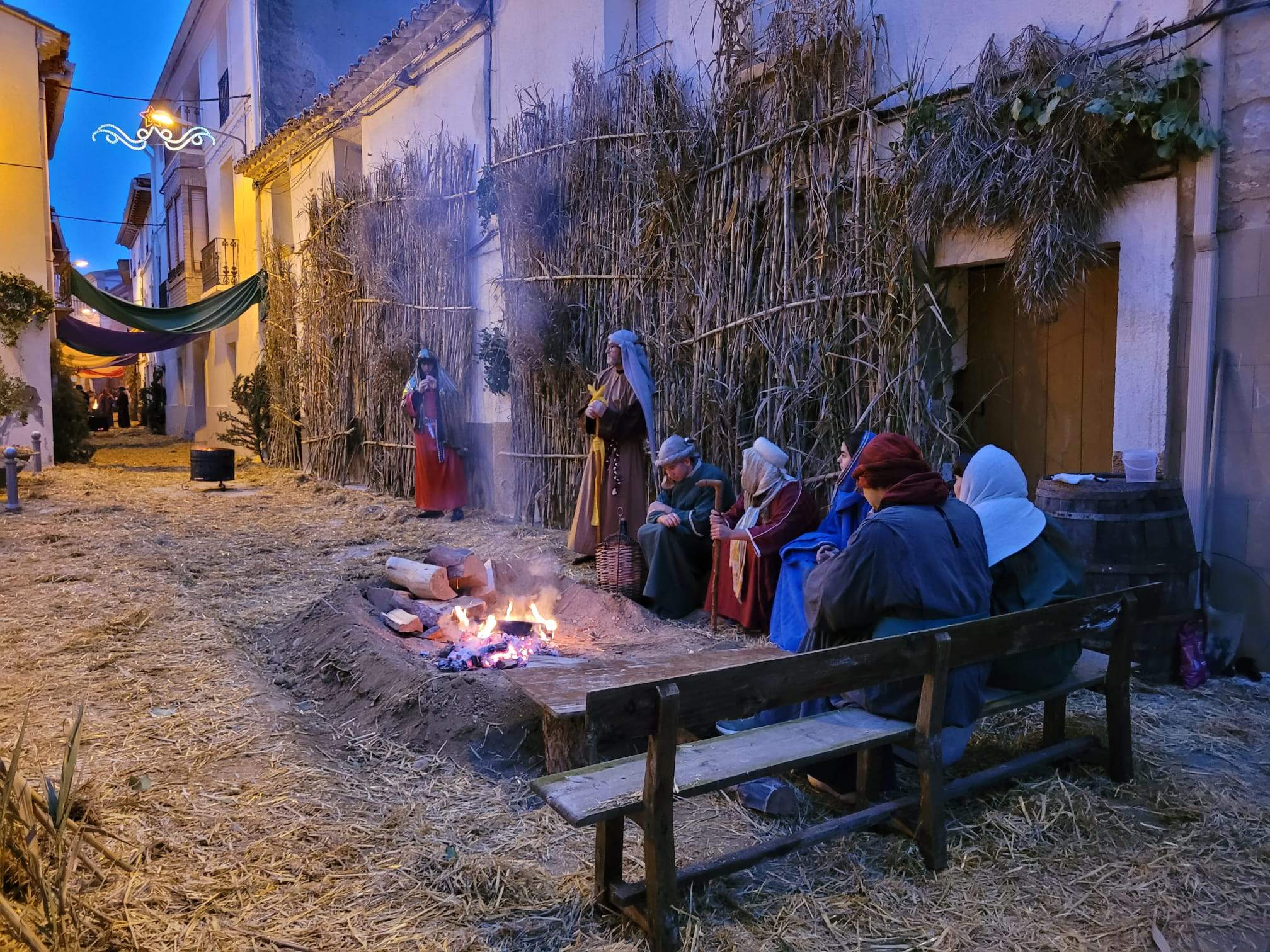 Una de las estampas del belén viviente de Sena.