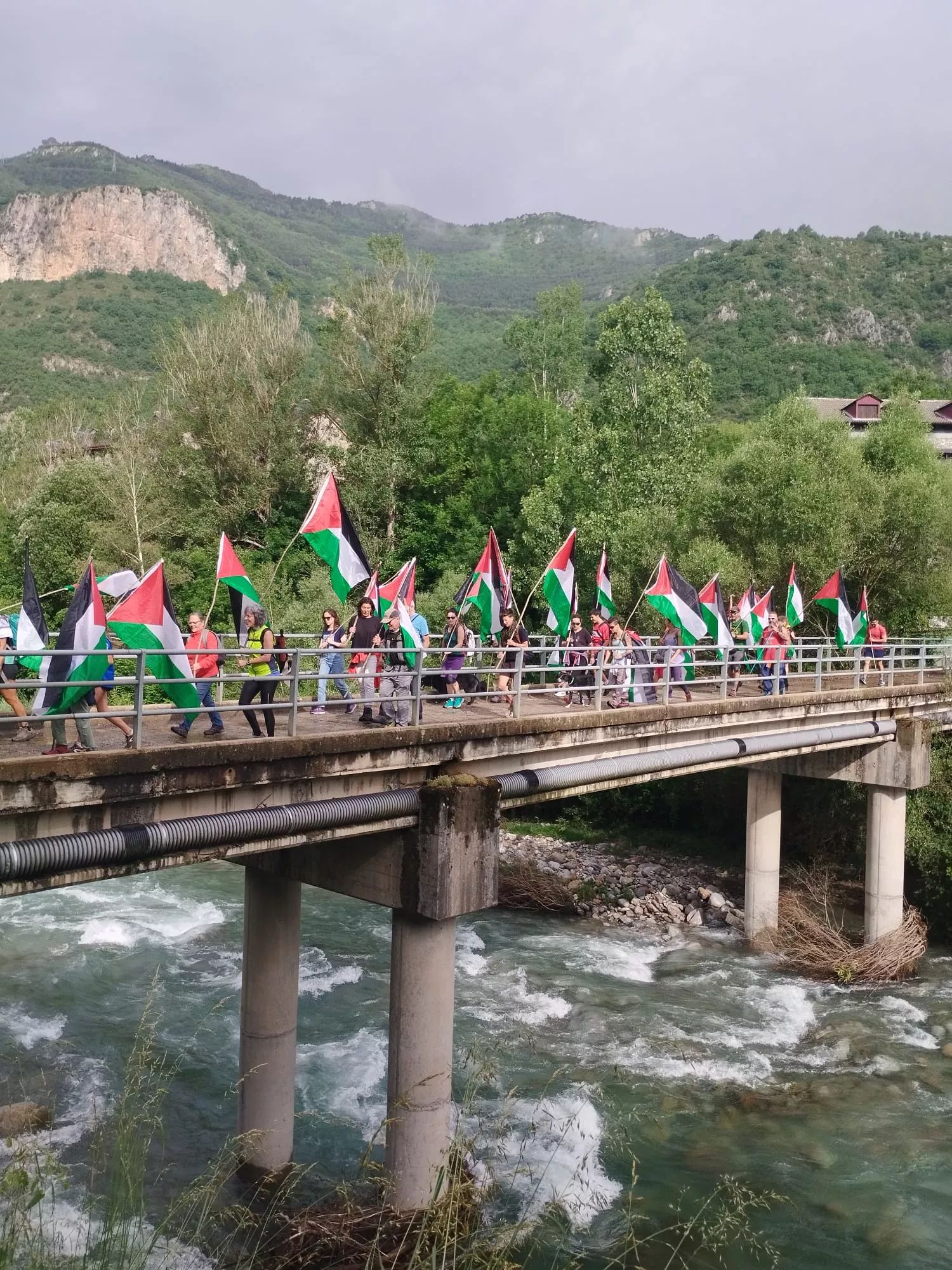 Marcha pro Palestina a Benasque.