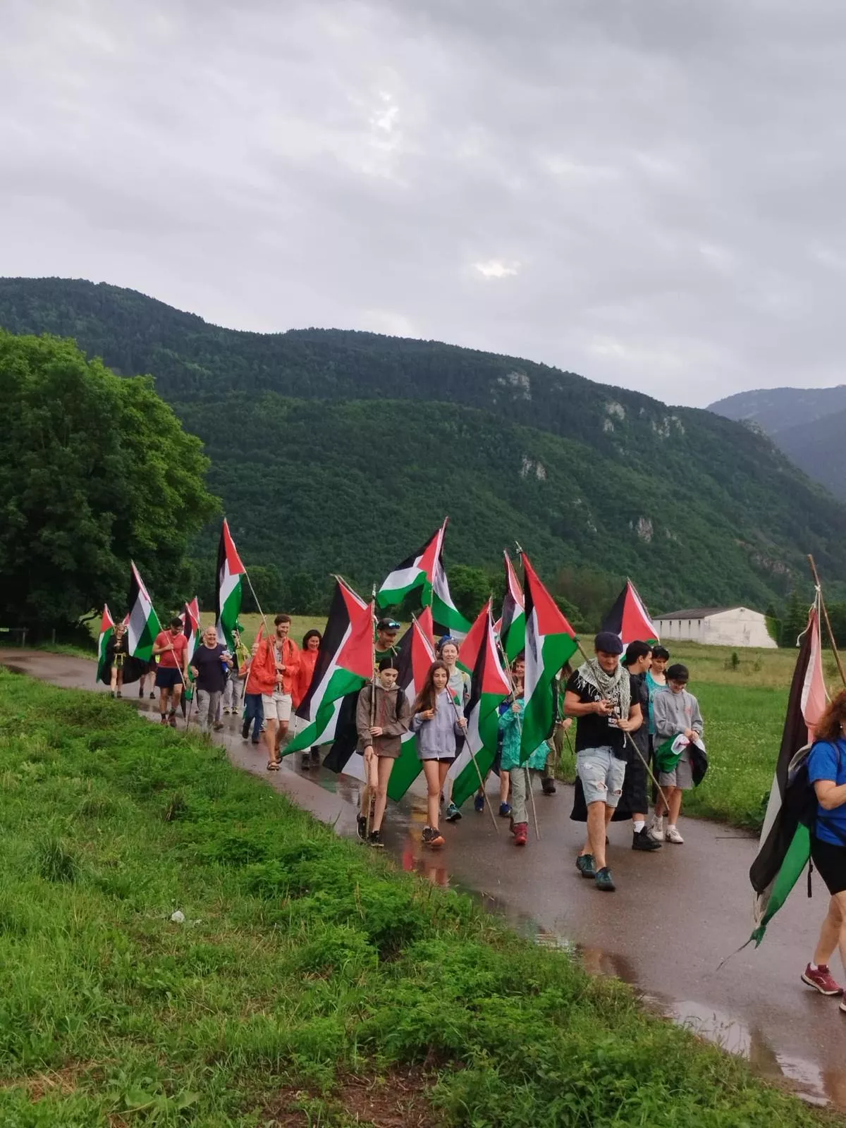 Marcha pro Palestina a Benasque. Foto Gonzalo