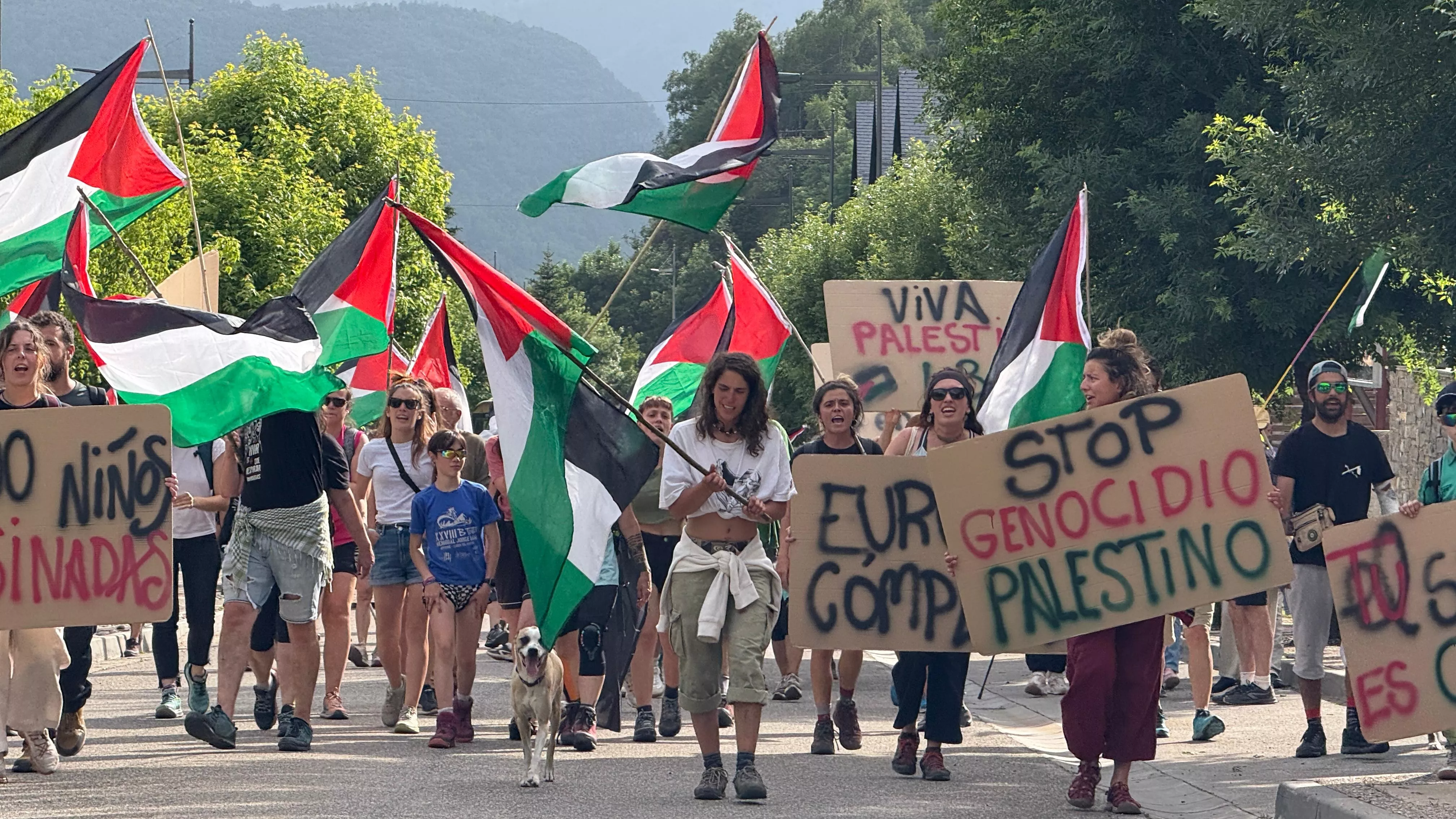Marcha pro Palestina a Benasque. Foto Gonzalo