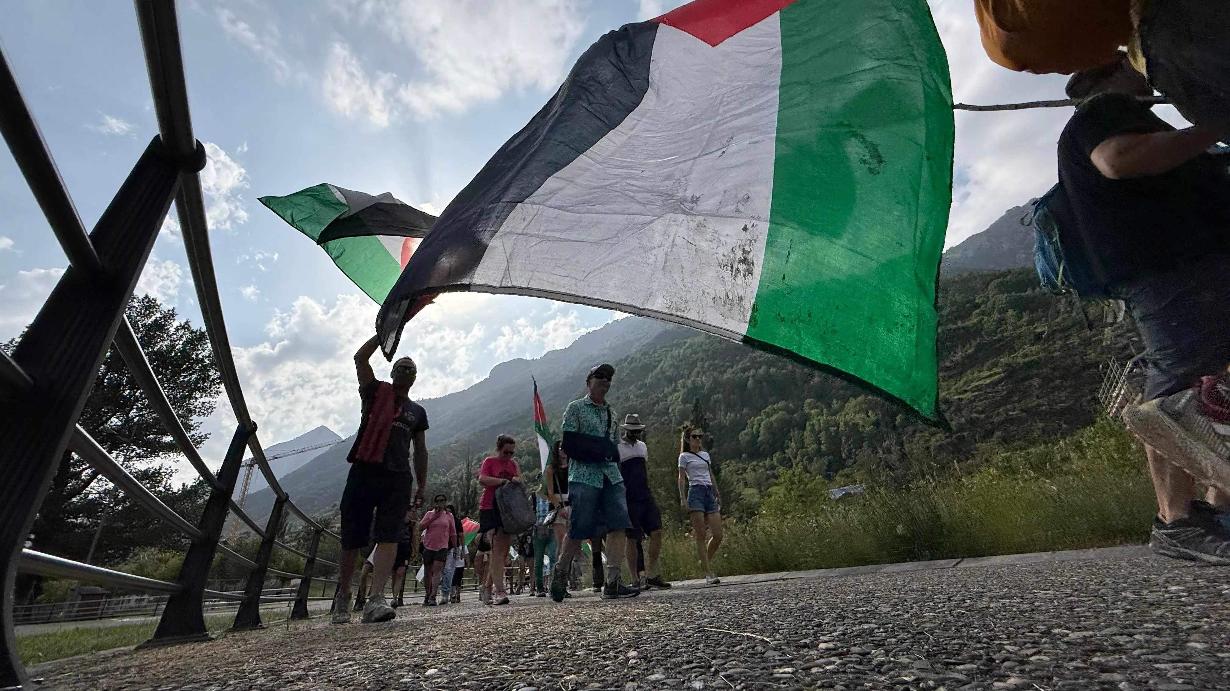 Marcha pro Palestina a Benasque. Foto Gonzalo