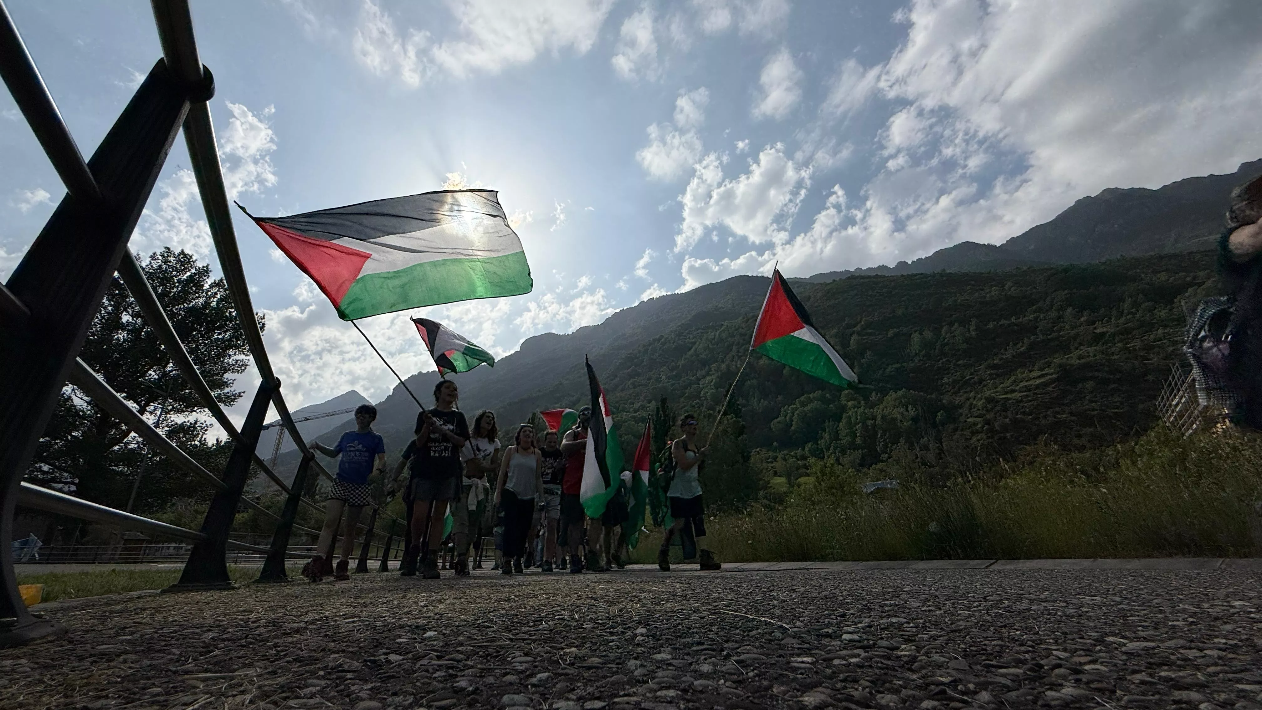 Marcha pro Palestina a Benasque. Foto Gonzalo