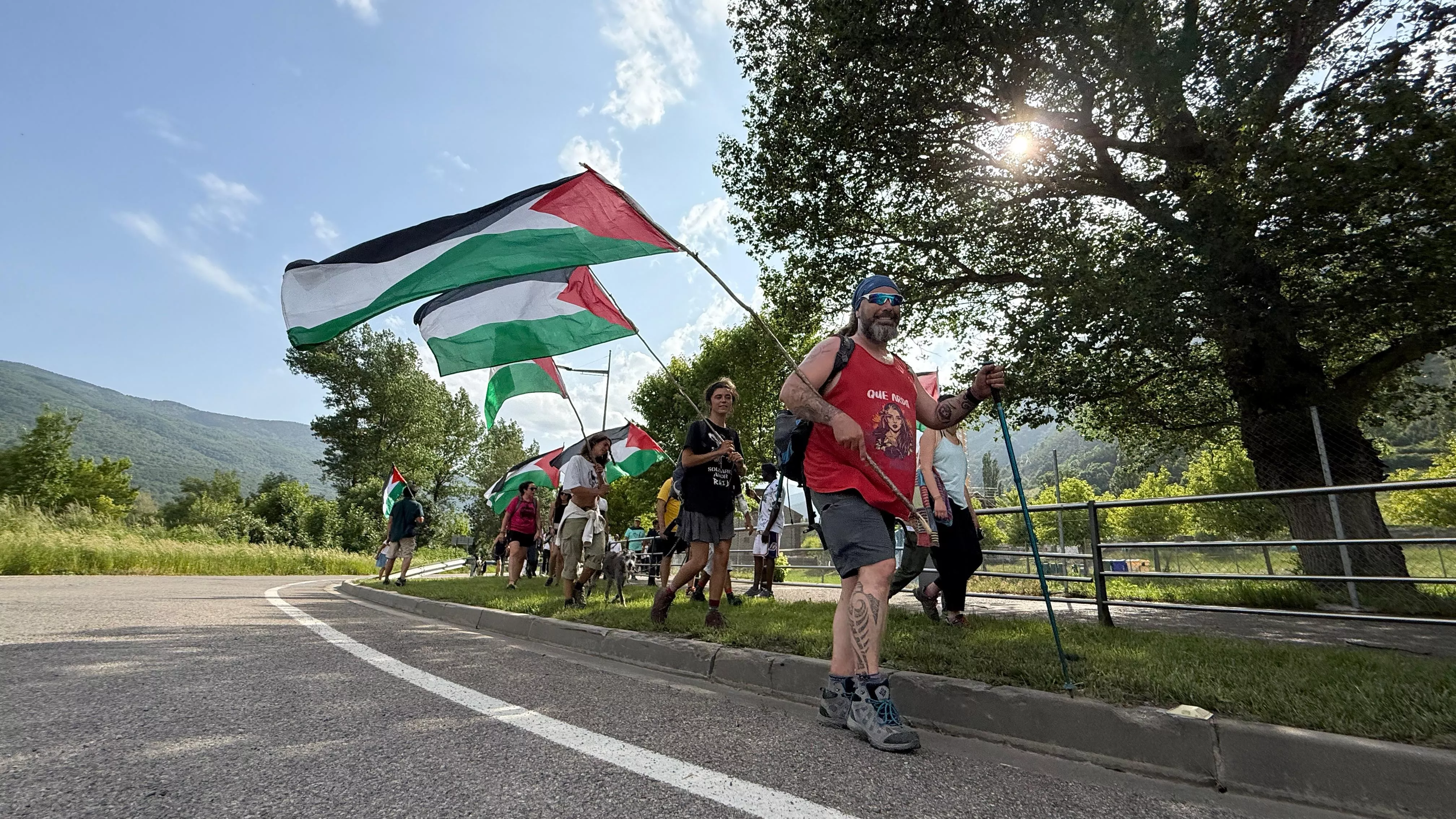 Marcha pro Palestina a Benasque. Foto Gonzalo