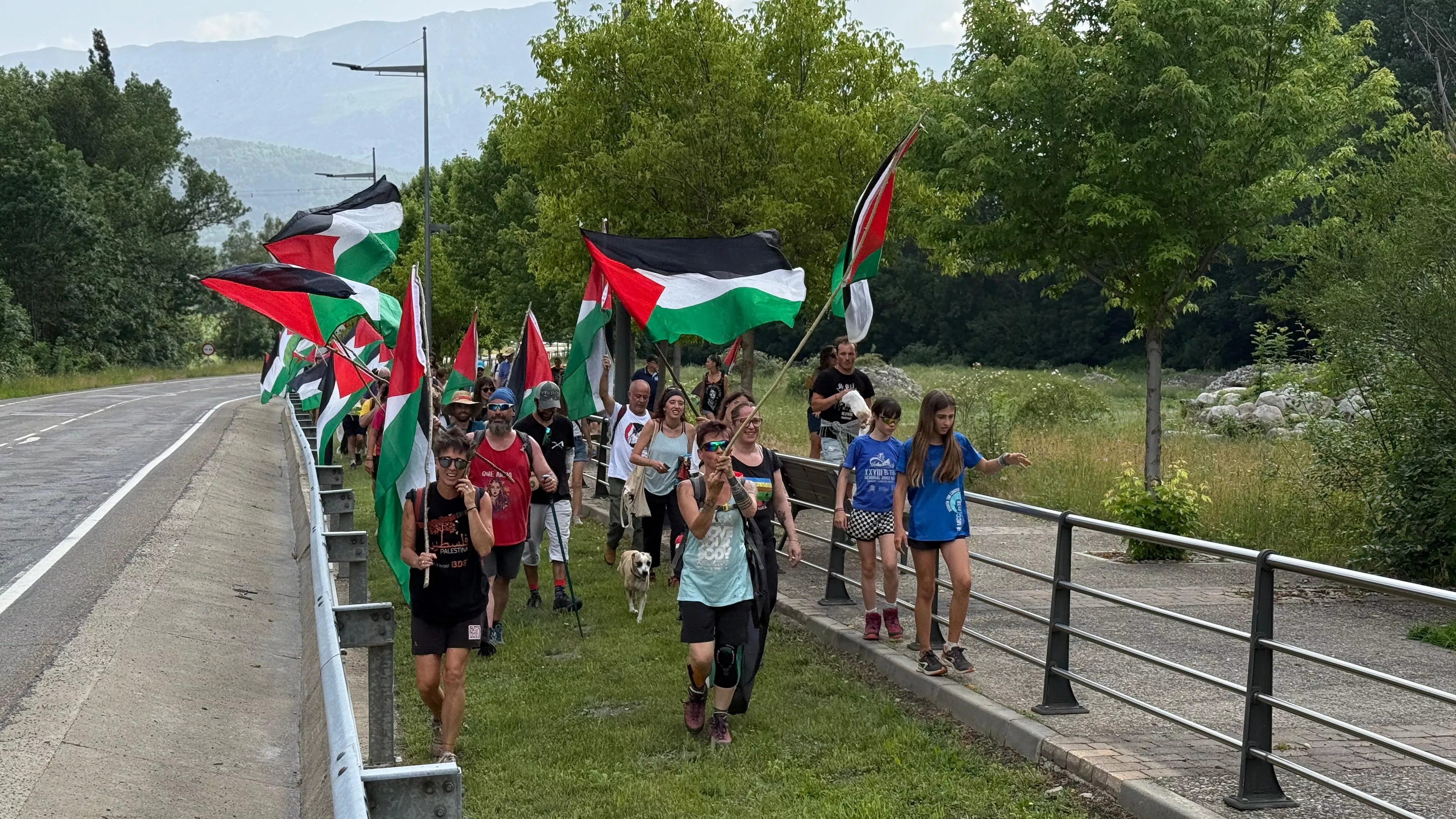 Marcha pro Palestina a Benasque. Foto Gonzalo