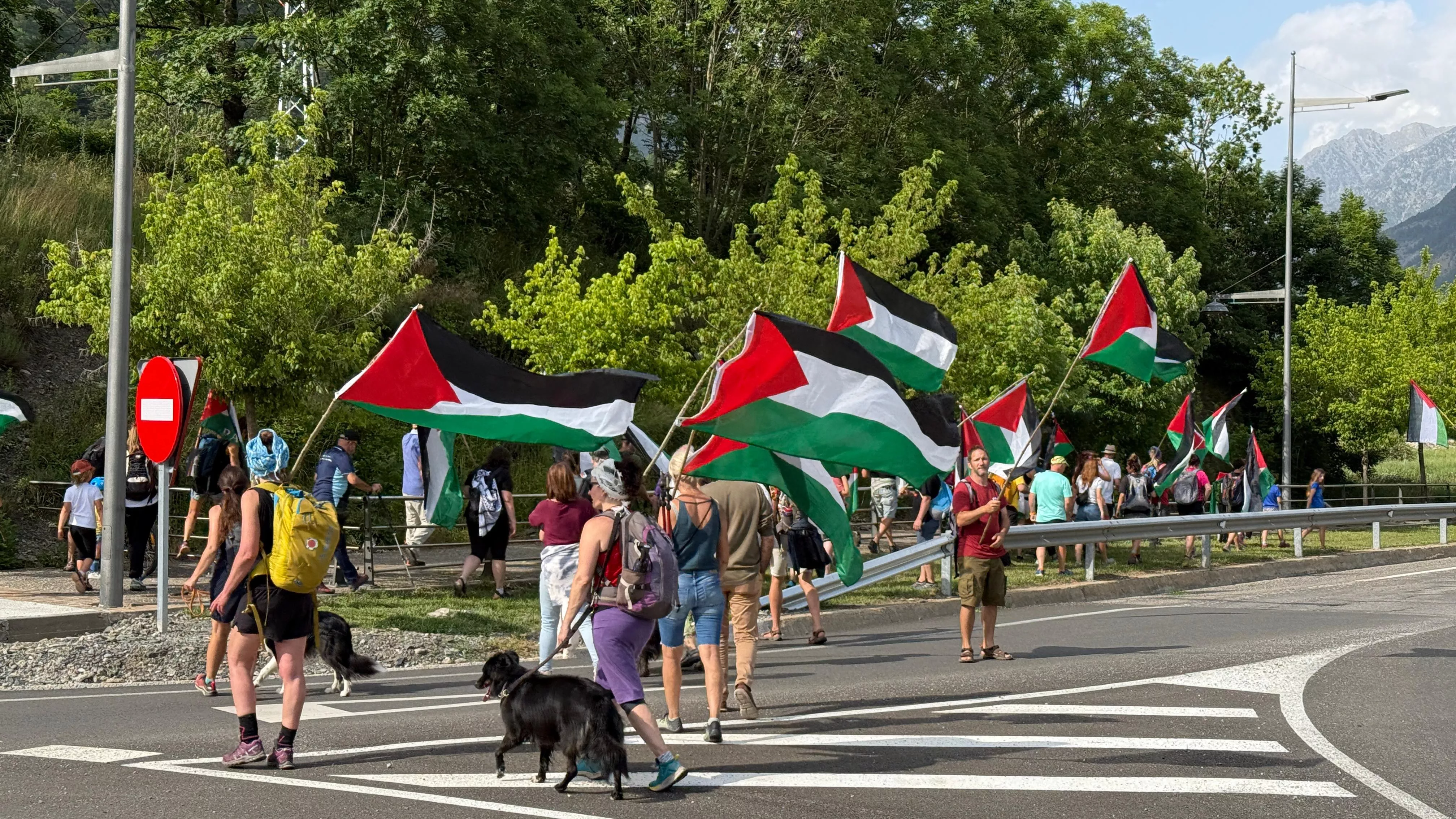 Marcha pro Palestina a Benasque. Foto Gonzalo