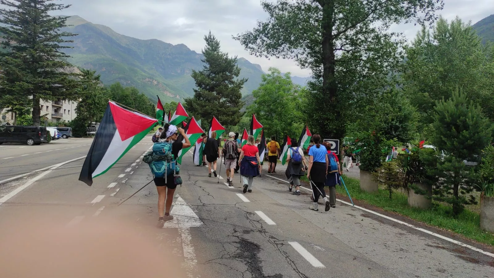 Marcha pro Palestina a Benasque.