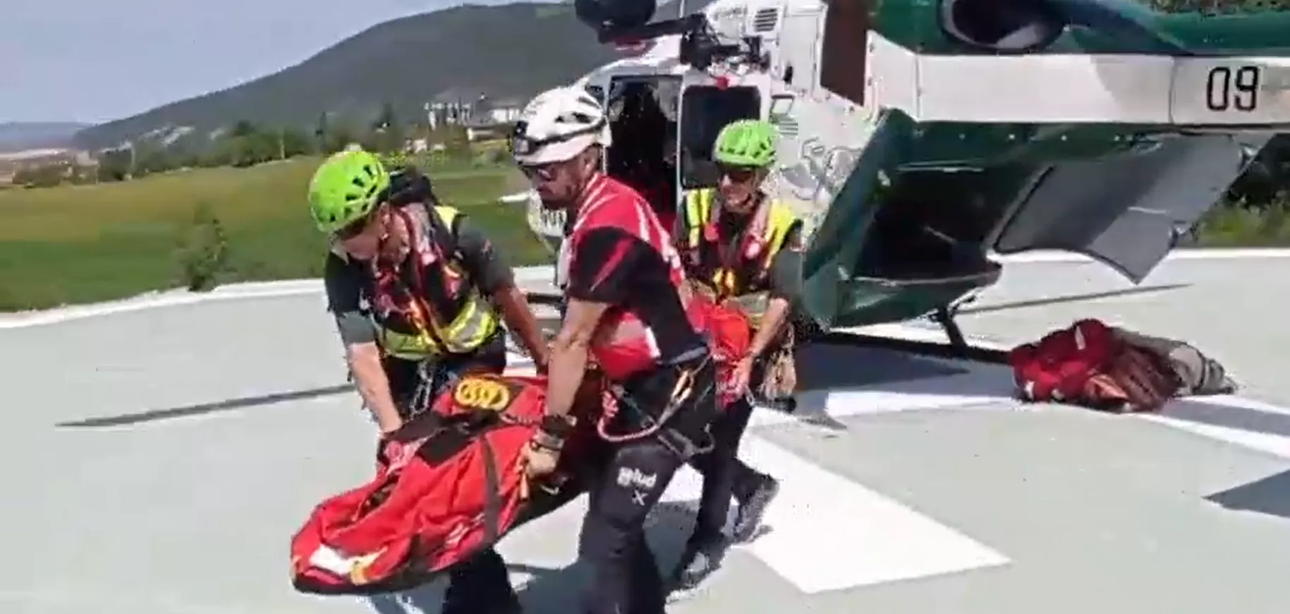 Uno de los 16 rescates de los Greim y la Unidad Aérea en Huesca