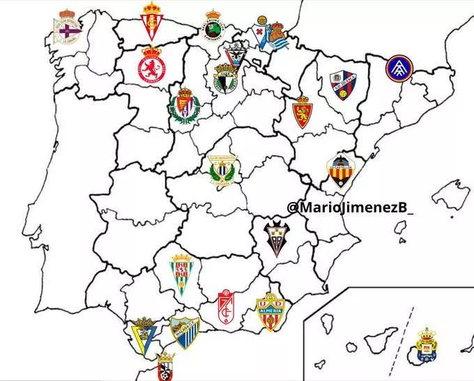 Mapa de Segunda División para la temporada 25-26