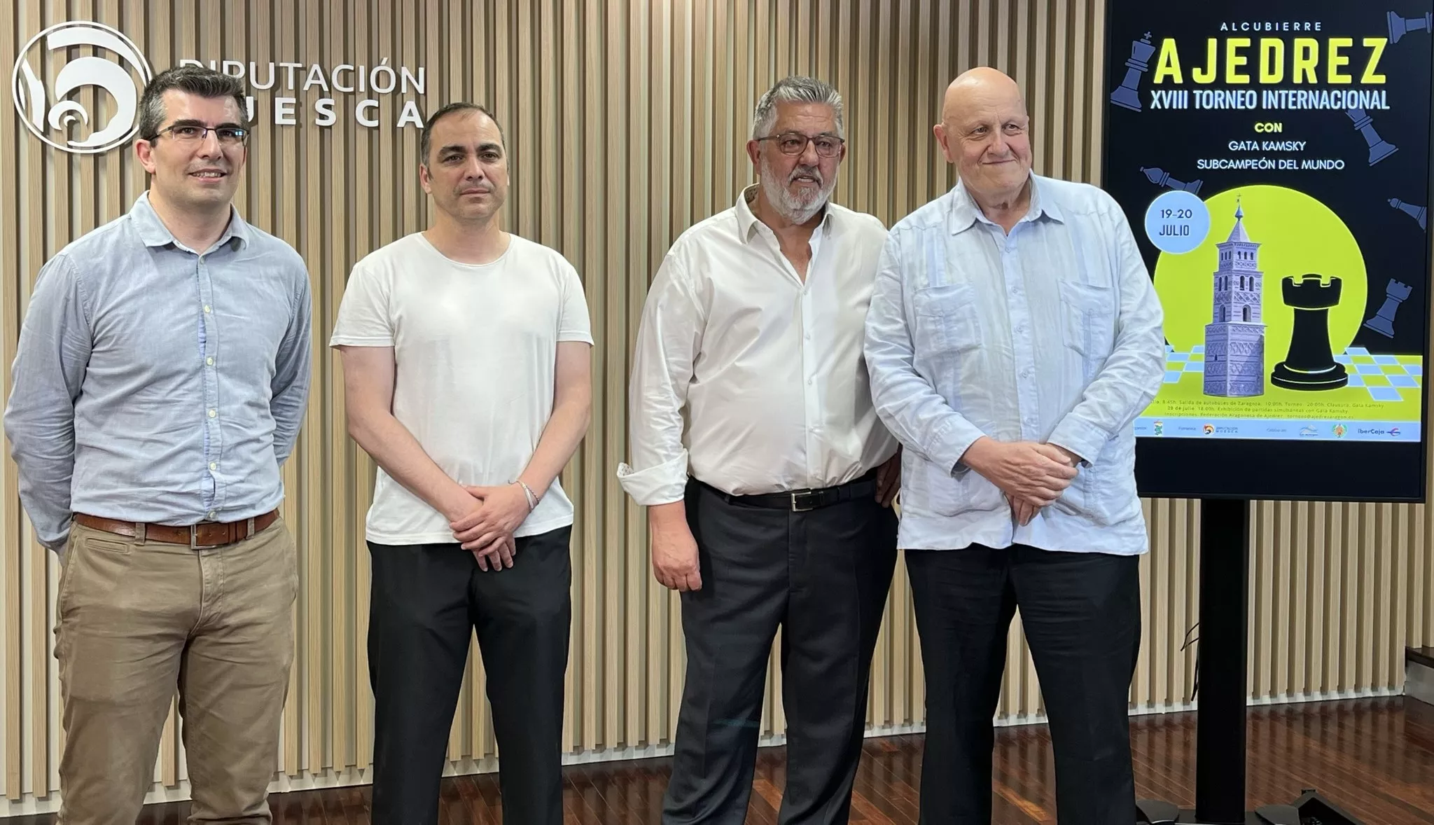 Cajo, Sampériz, Suñén y García, en la presentación del XVIII Torneo Internacional de Alcubierre. Foto: Adri Mora