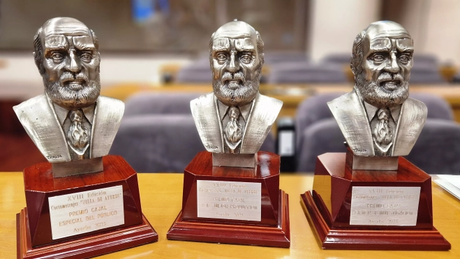 Los galardones que se entregan en este festival de cine de Ayerbe. Foto Myriam Martínez Los galardones que se entregan en este festival de cine de Ayerbe. Foto Myriam Martínez