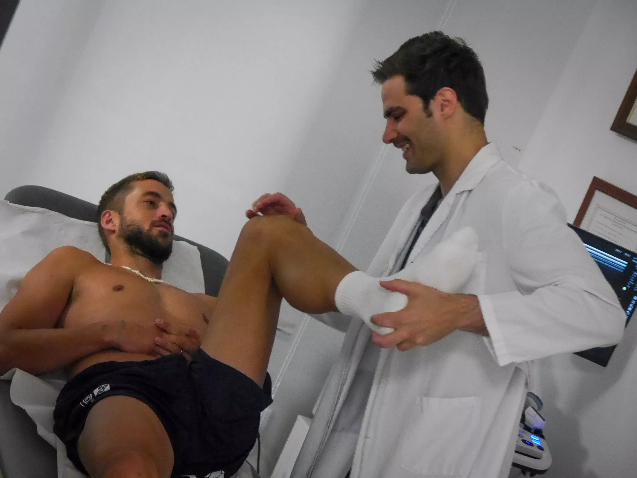 Reconocimiento médico de los jugadores del Huesca. Fotos SD Huesca