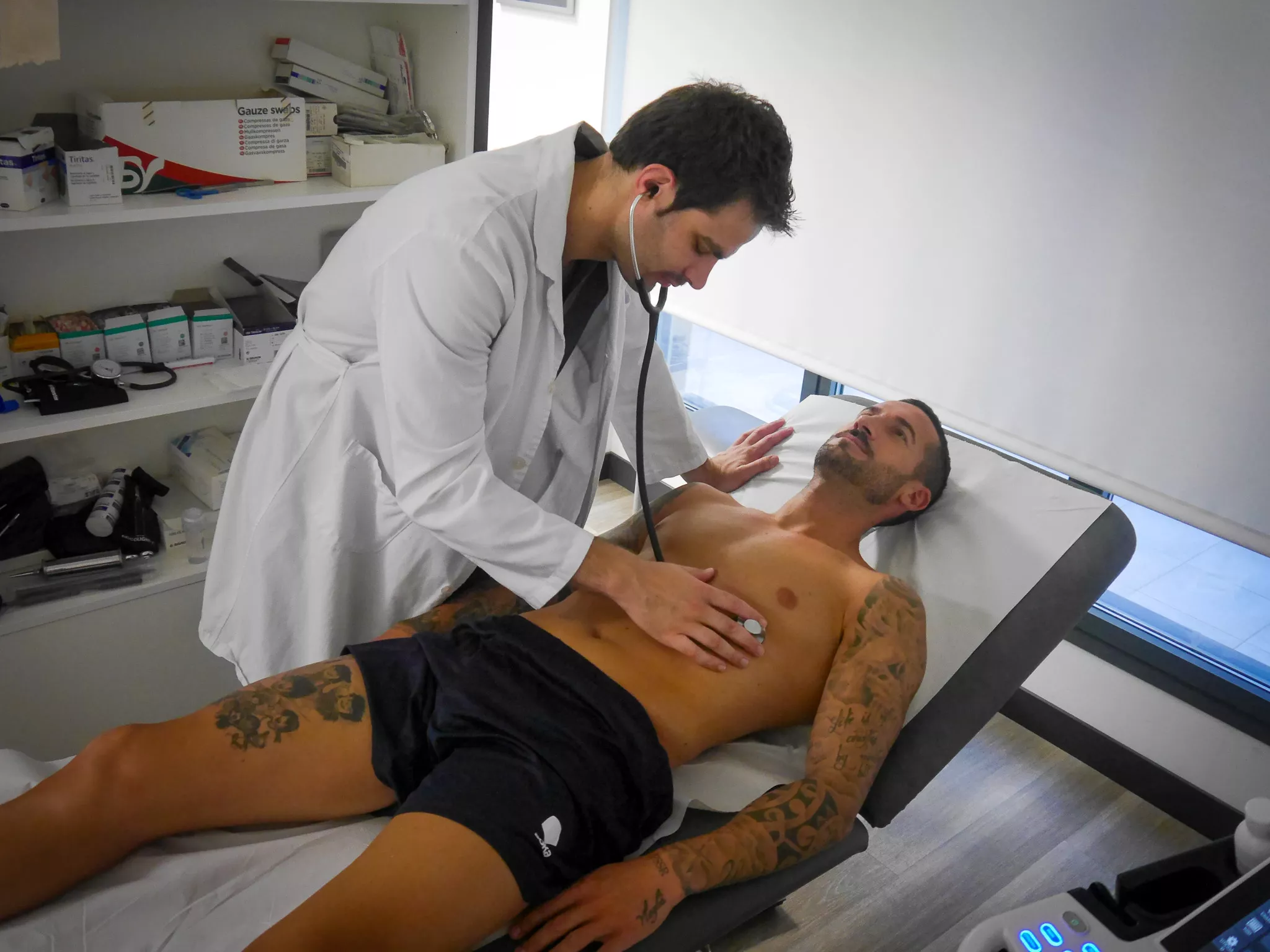 Reconocimiento médico de los jugadores del Huesca. Fotos SD Huesca