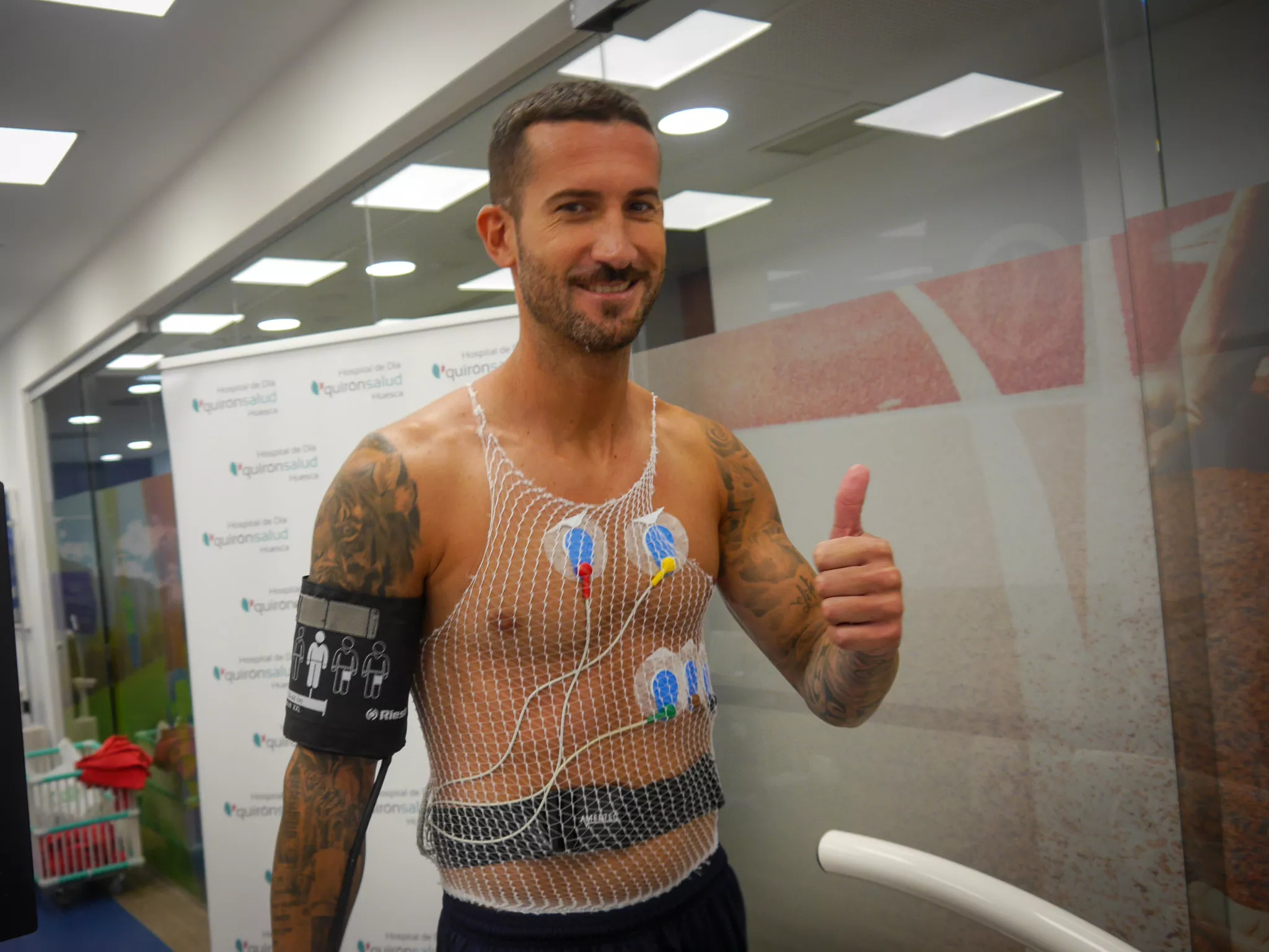 Reconocimiento médico de los jugadores del Huesca. Fotos SD Huesca