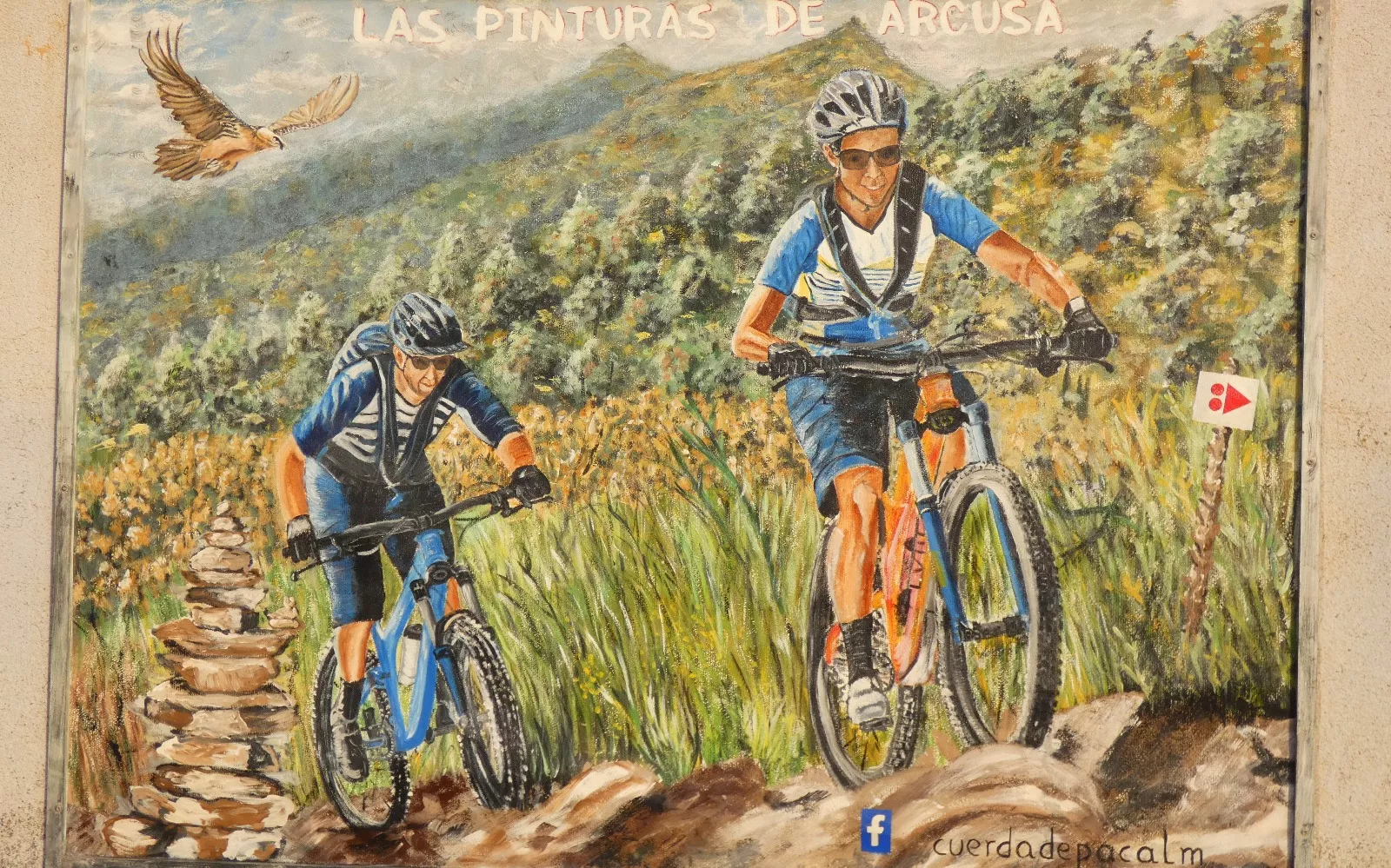 La bici protagonista en uno de los cuadros de Luis Moreno.