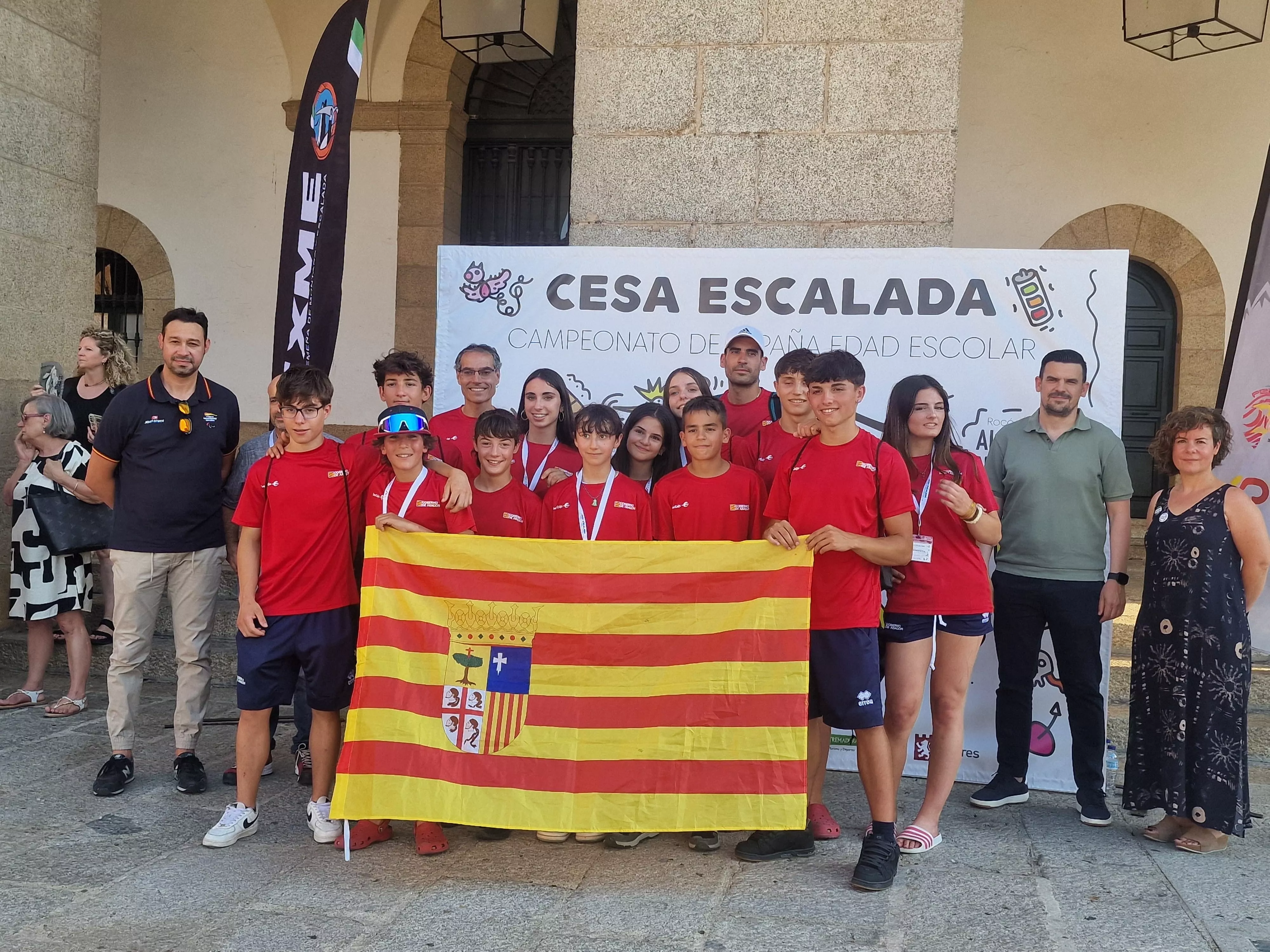 Equipo de Aragón en el Campeonato Escolar de Escalada