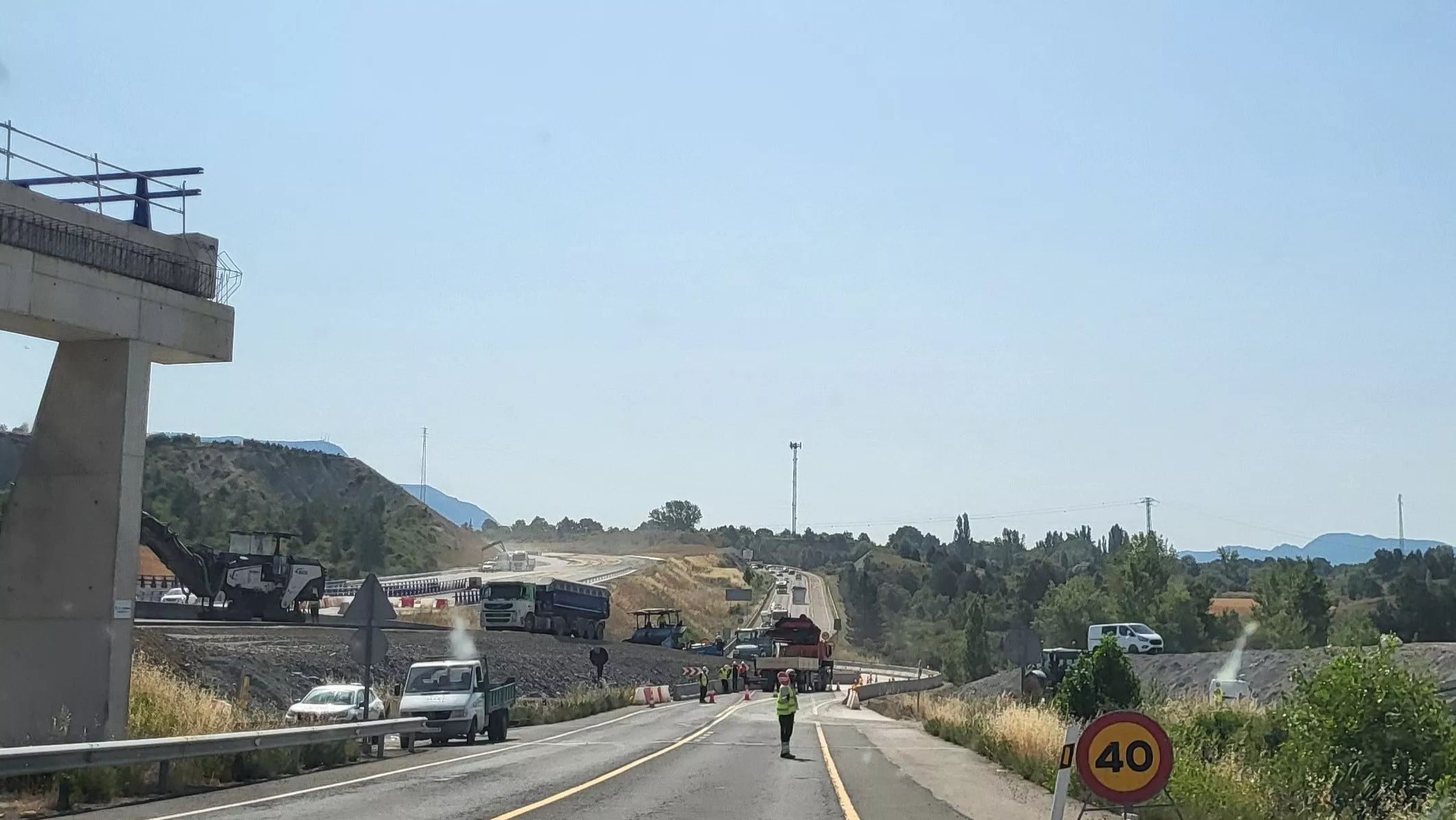 Incidencias en el tráfico por el corte de tráfico en la N-330A en Sabiñánigo.