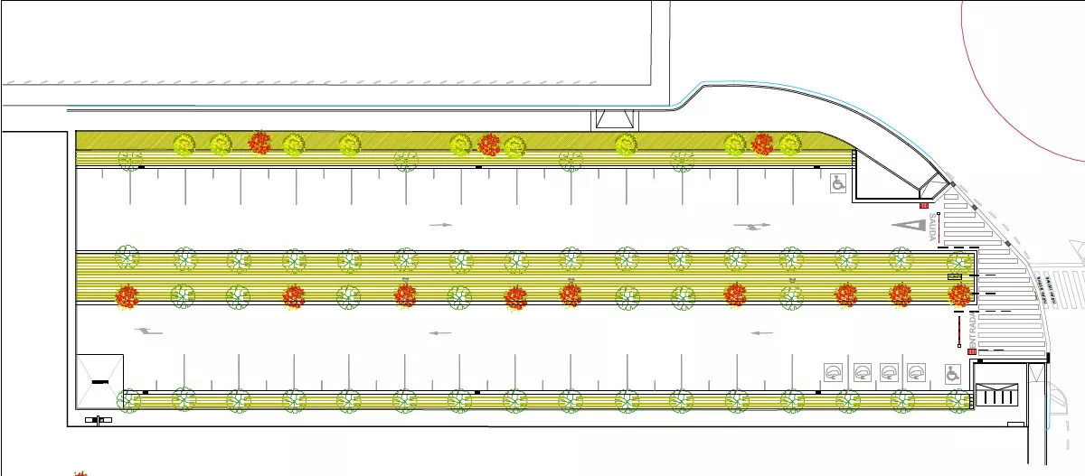 Boceto del aparcamiento en la avenida Ramón y Cajal.