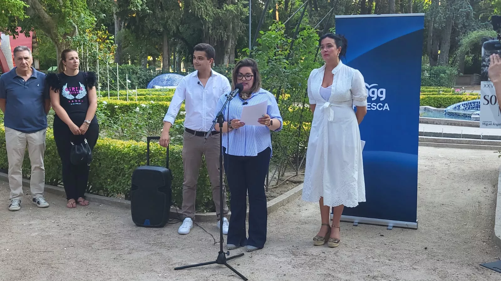 Homenaje a Miguel Ángel Blanco en la Rosaleda del Parque Miguel Servet de Huesca