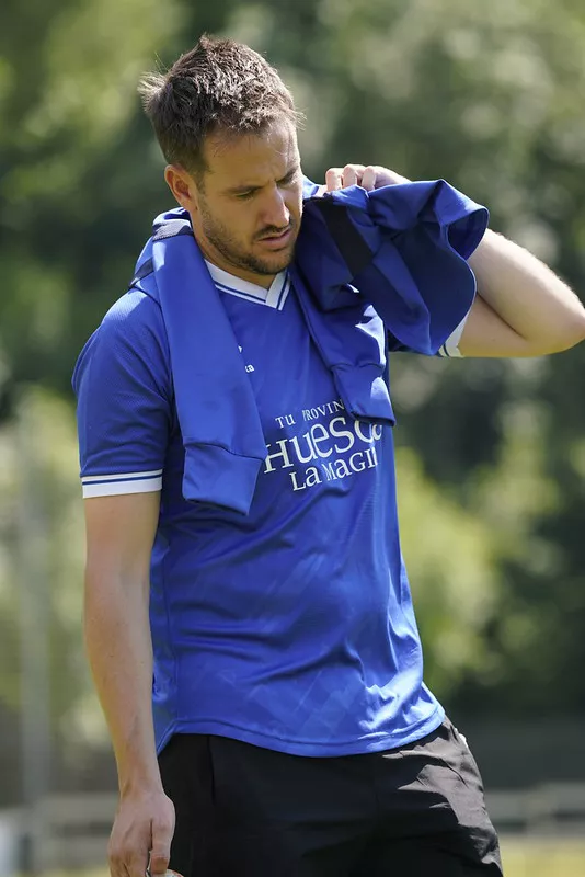 Primer entrenamiento de la SD Huesca en Benasque. Dani Vidal