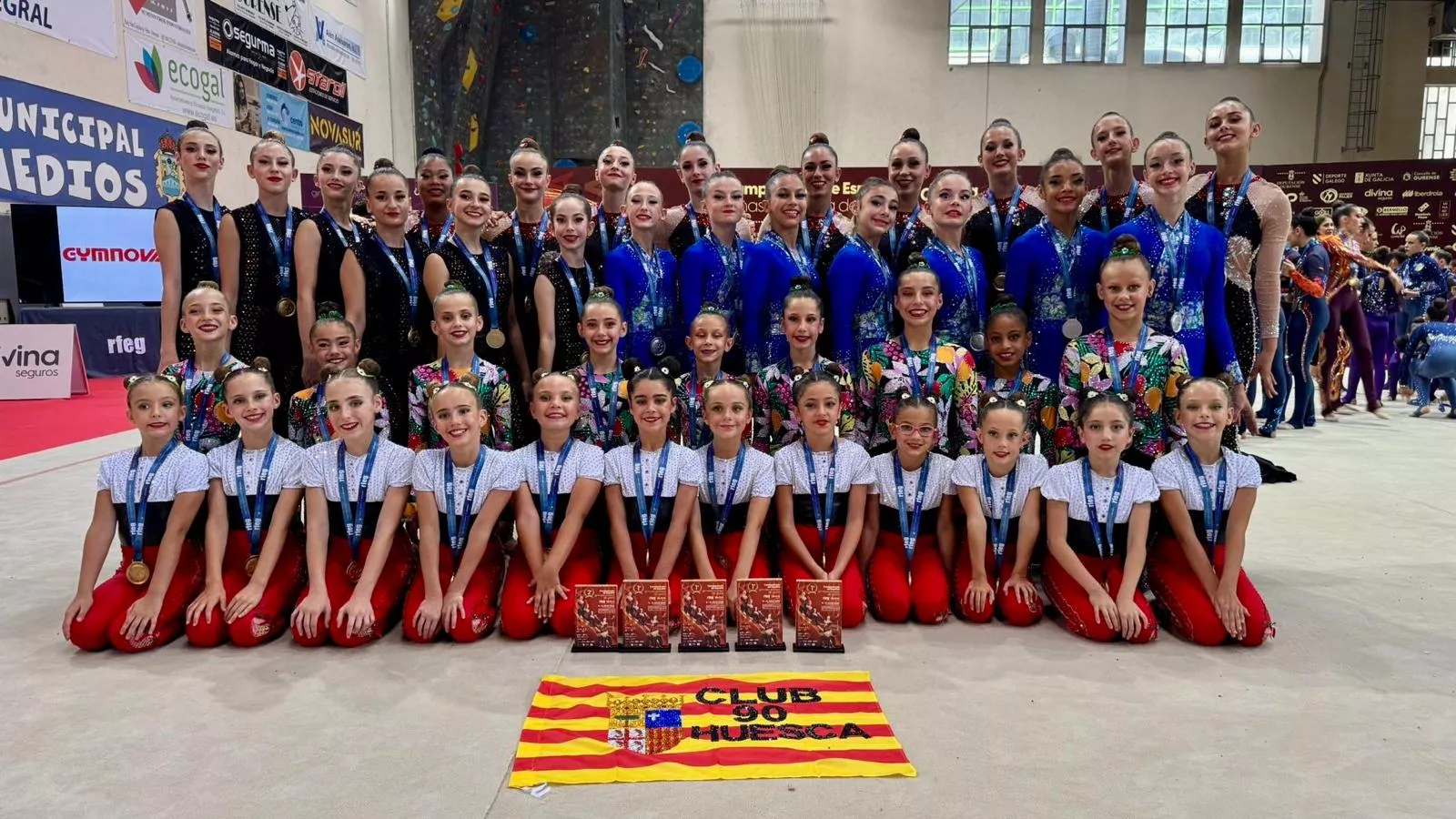 Pleno de podios del Club 90 Huesca en el Campeonato de España.