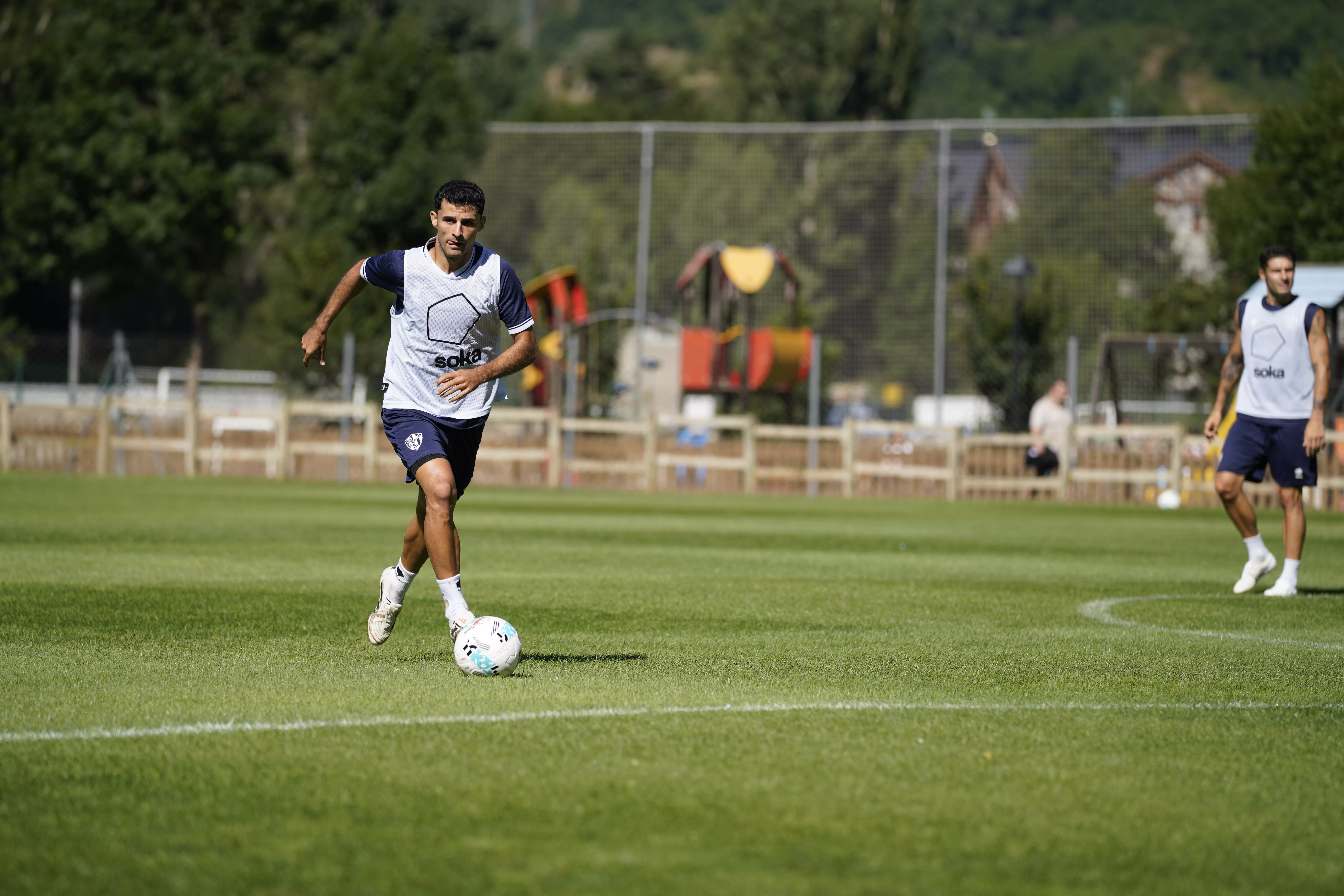 Entrenamiento del Huesca en Benasque el domingo. Foto Dani Vidal