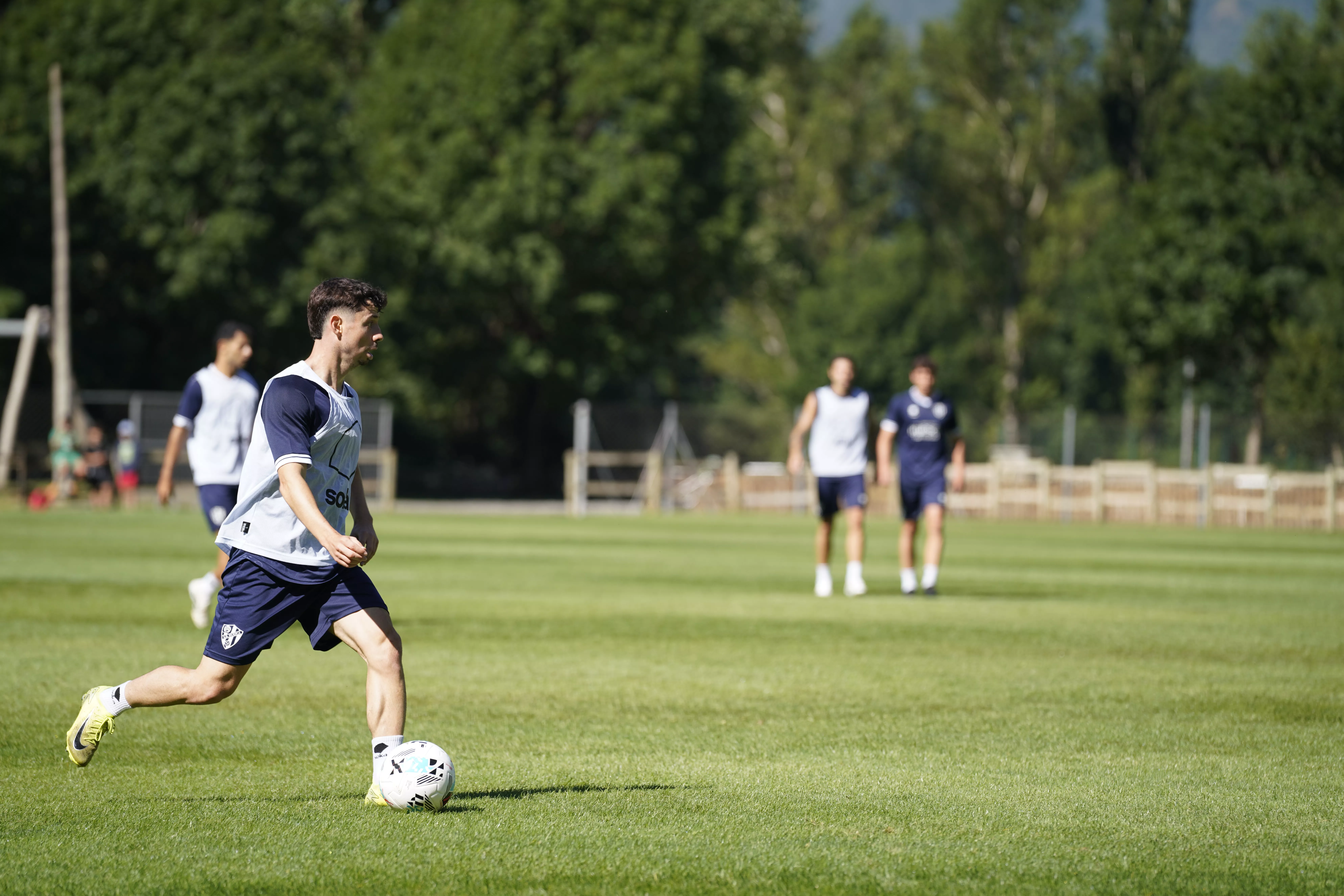 Entrenamiento del Huesca en Benasque el domingo. Foto Dani Vidal