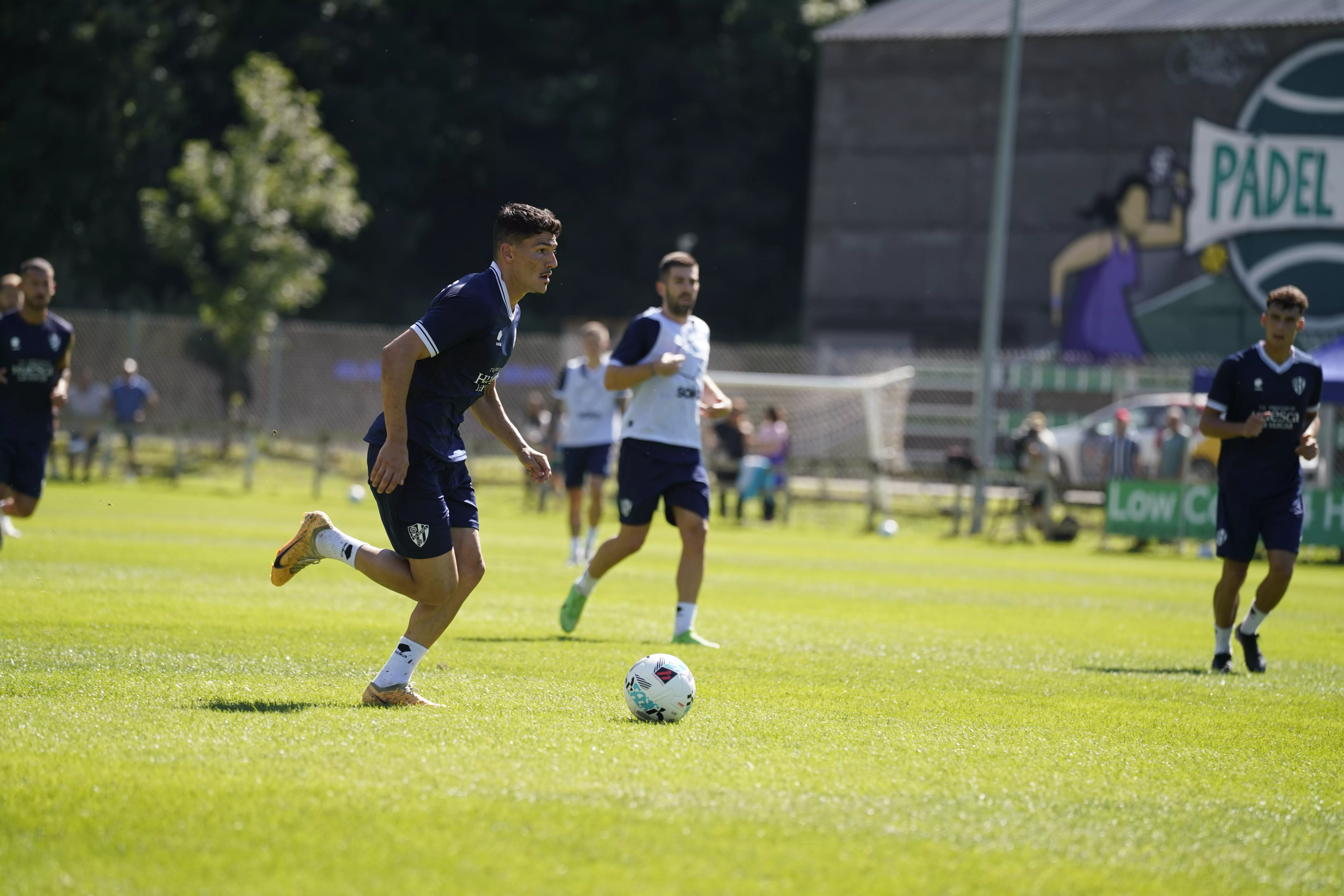 Entrenamiento del Huesca en Benasque el domingo. Foto Dani Vidal